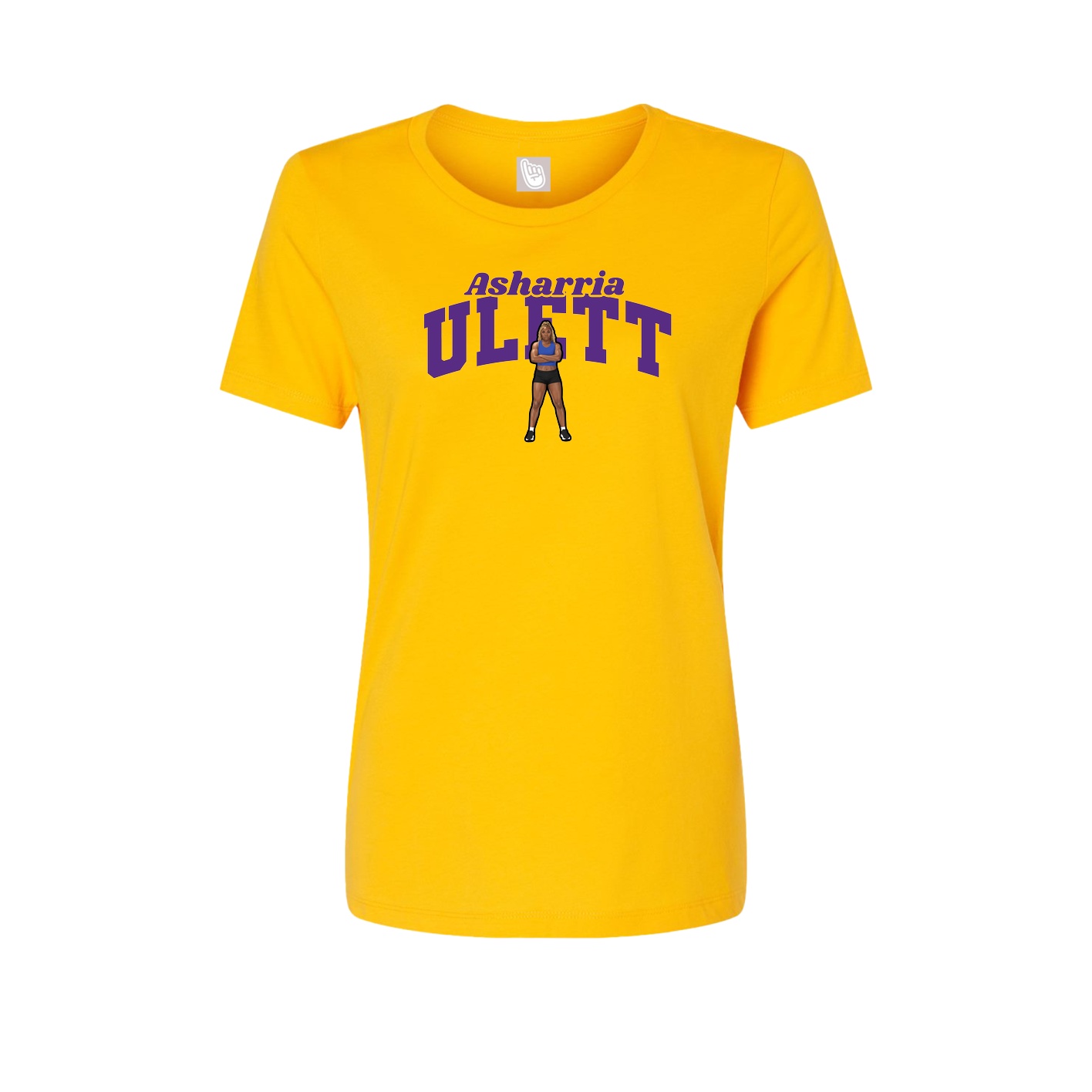 Fitted Women's Tee — Signature Arch in Gold