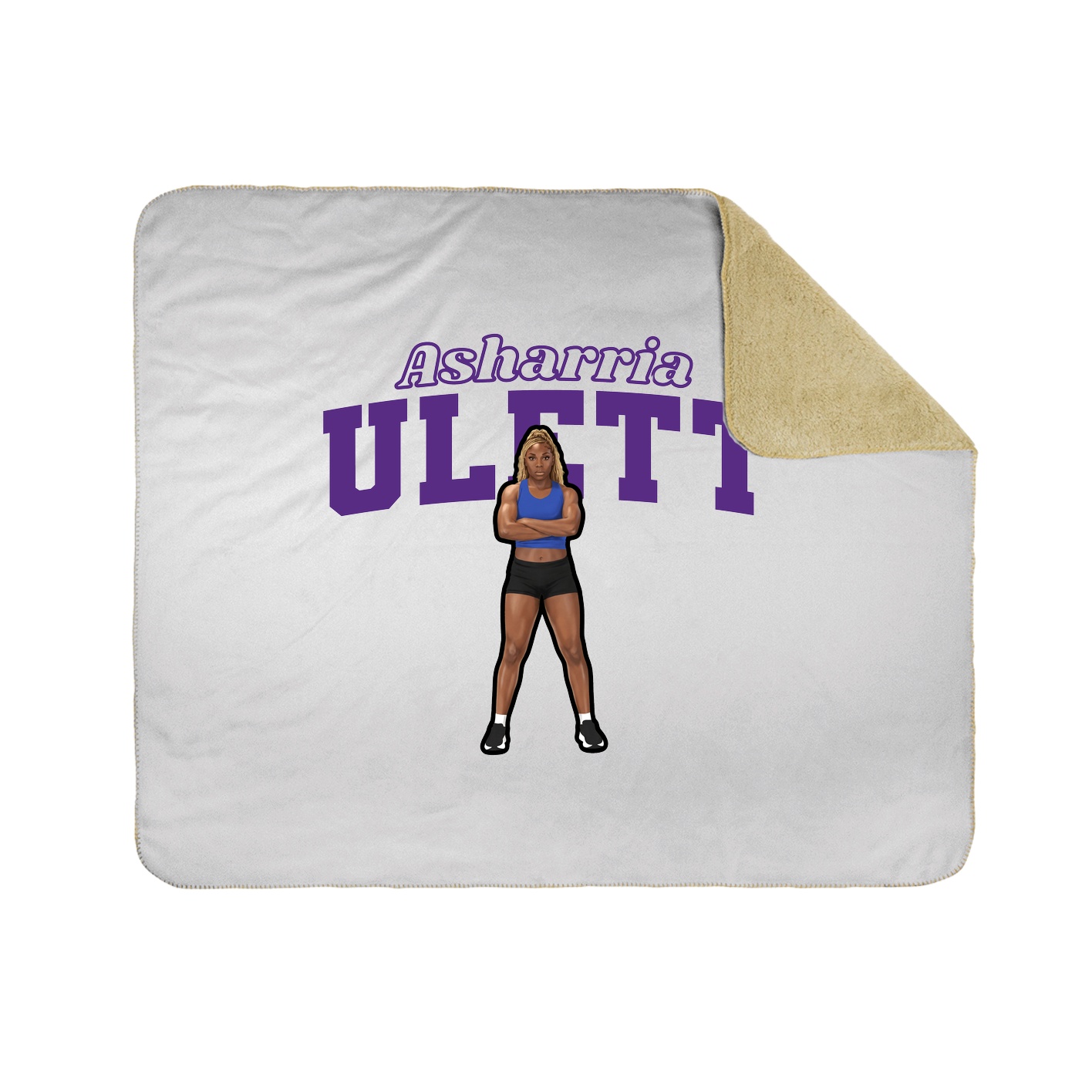 Throw Blanket — Name Arch in White