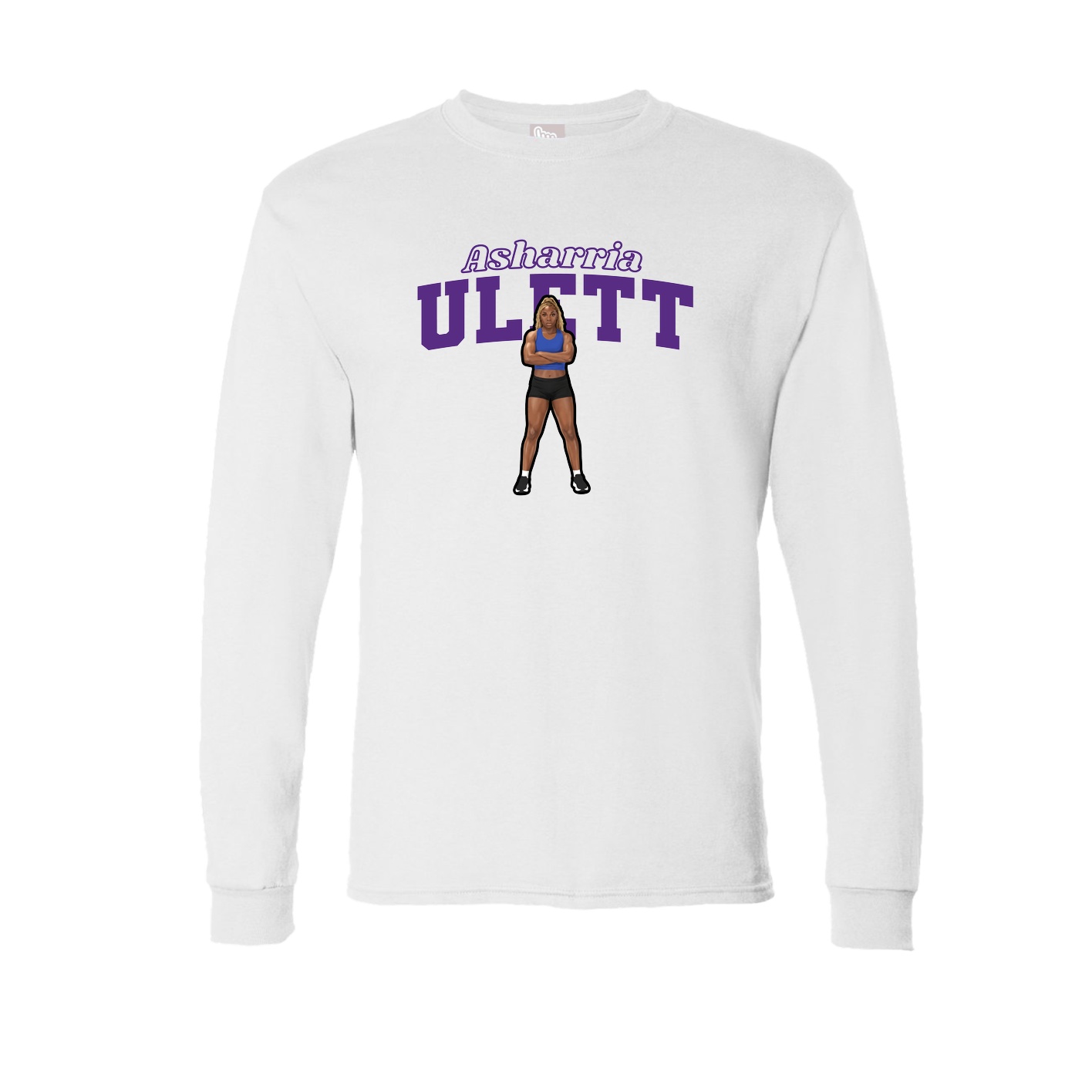 Long Sleeve Tee — Name Arch in White