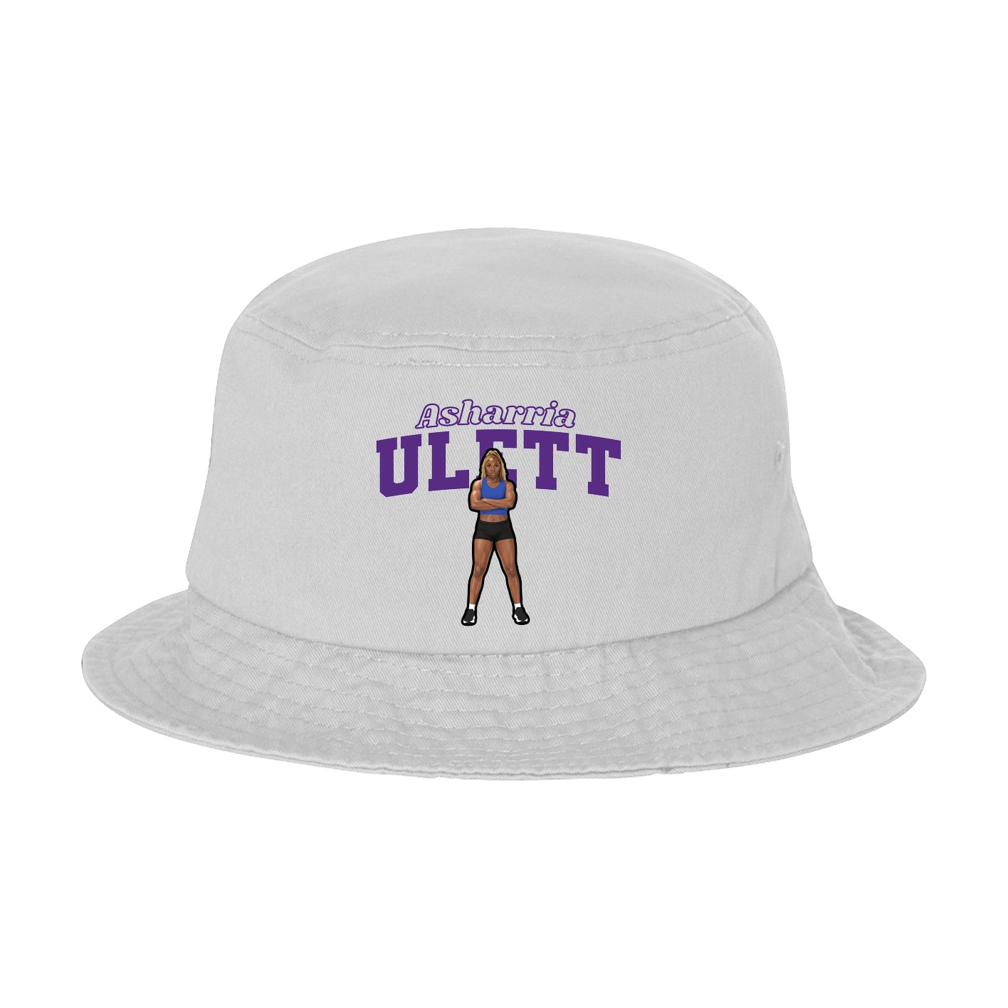 Bucket Cap — Name Arch in White