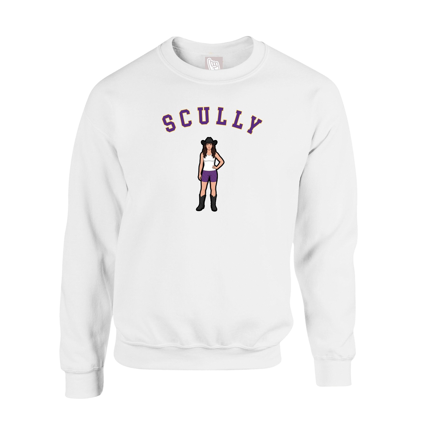 Fleece Crew — Shirsey Arch in White