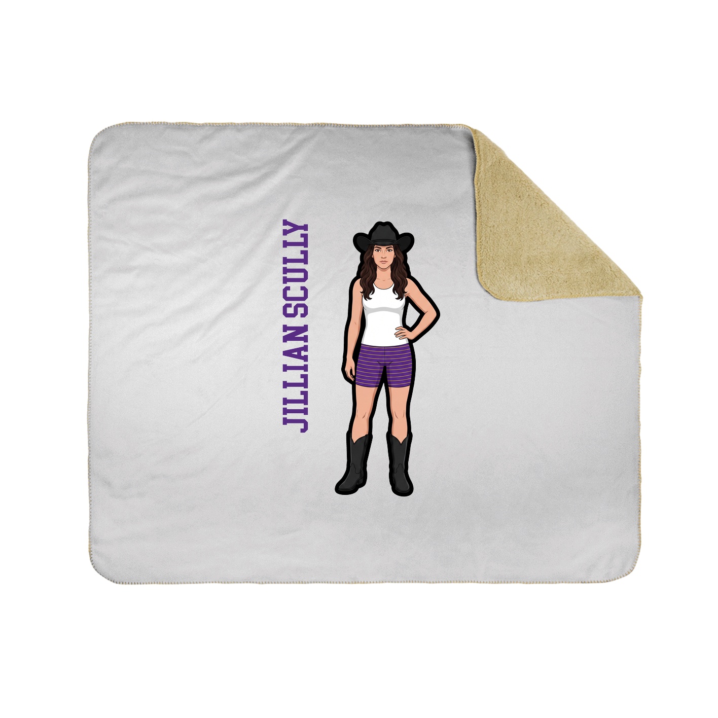 Throw Blanket — Name Vertical in White