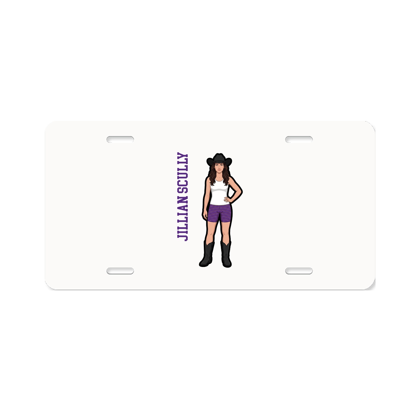License Plate — Name Vertical in Classic