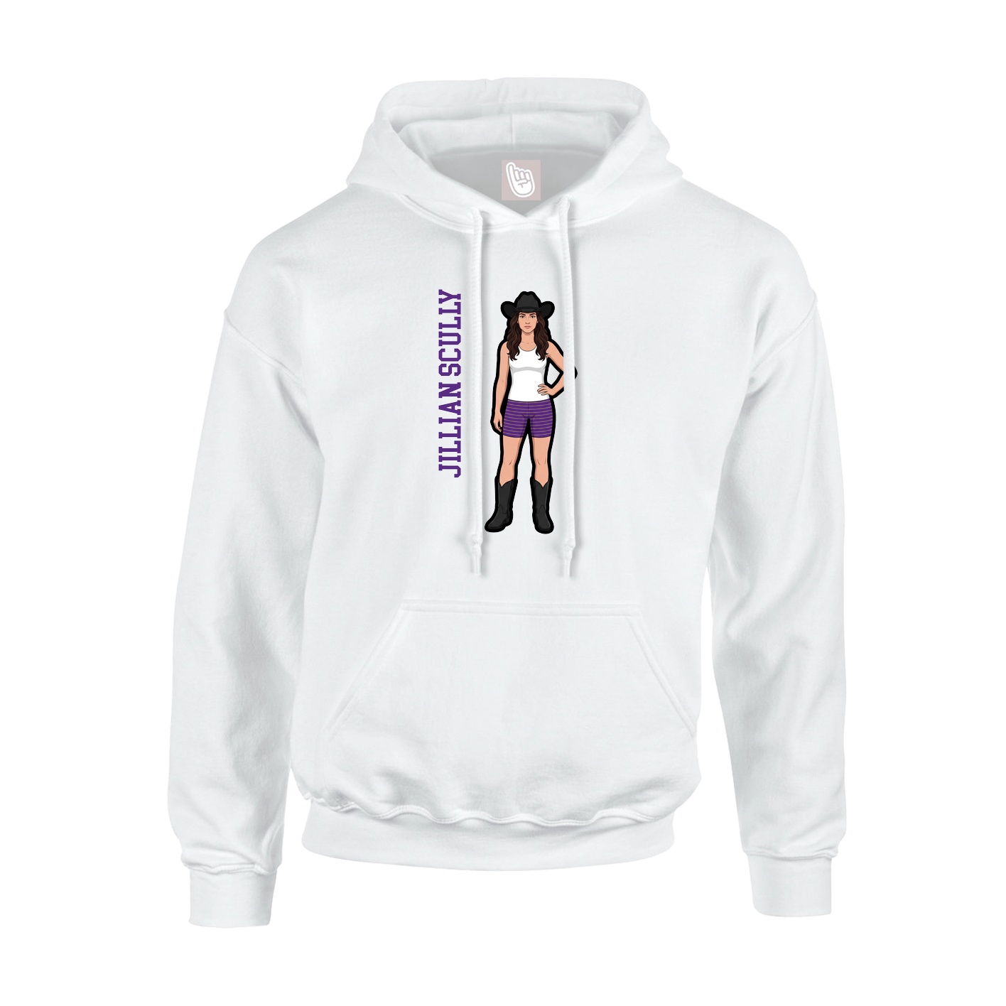 Hoodie — Name Vertical in White