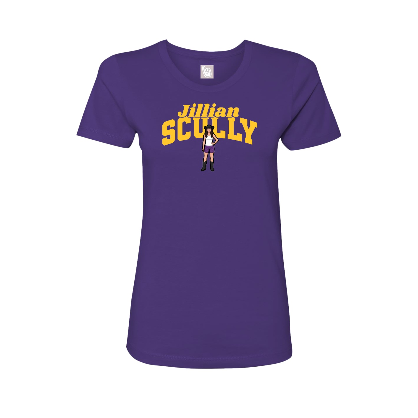 Fitted Women's Tee — Signature Arch in Purple