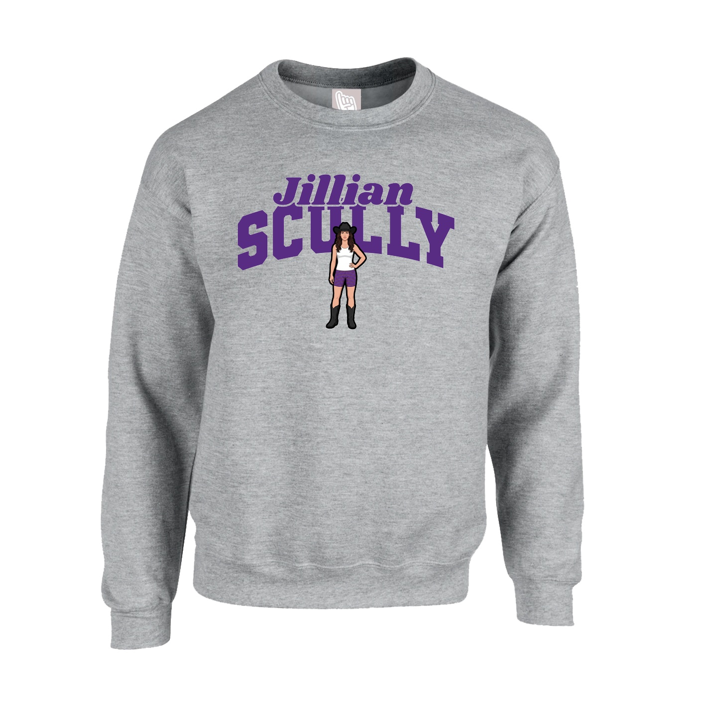 Fleece Crew — Signature Arch in Grey