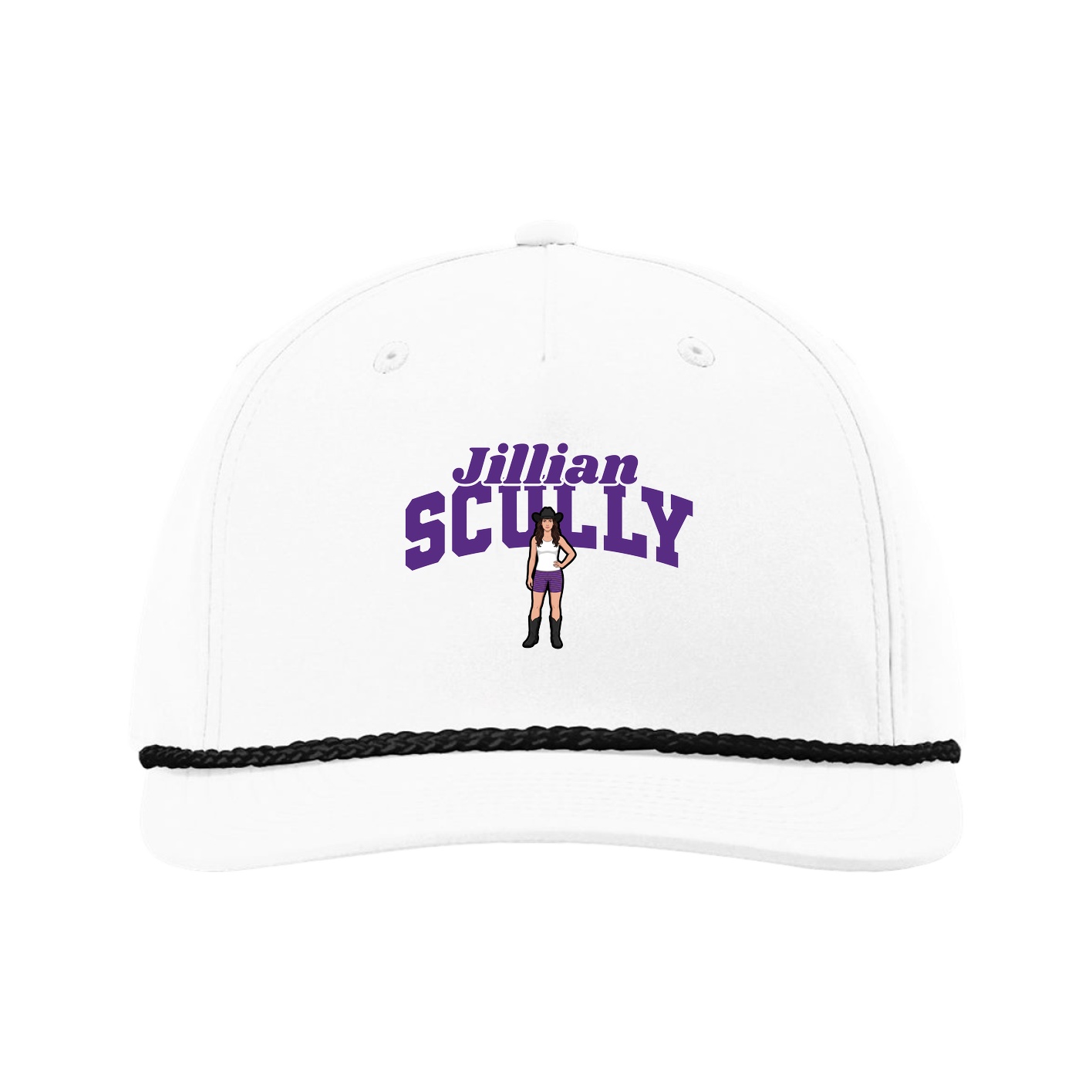 Five-Panel Classic Rope Cap — Signature Arch in White