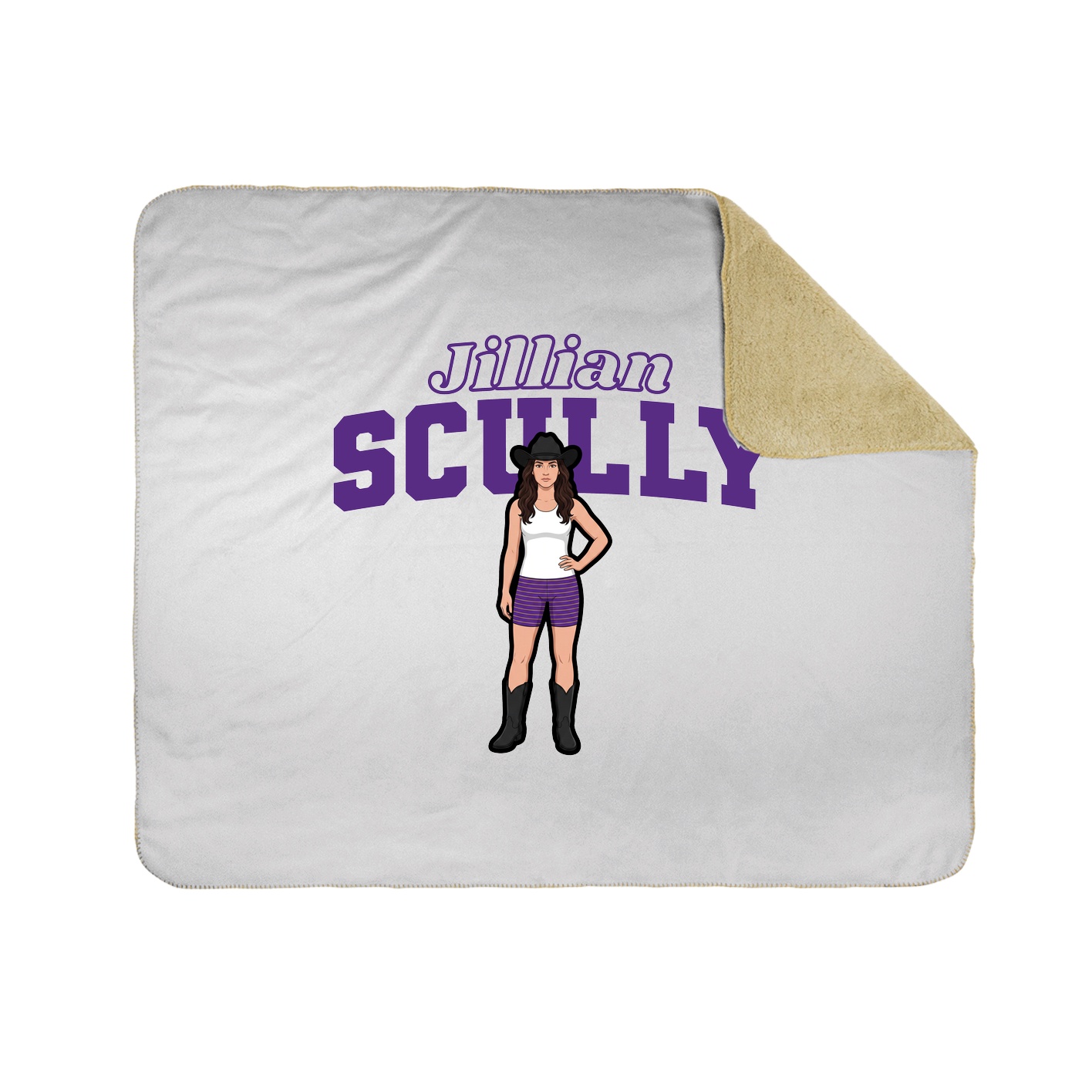 Throw Blanket — Name Arch in White