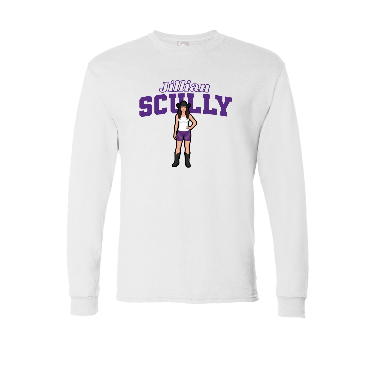 Long Sleeve Tee — Name Arch in White