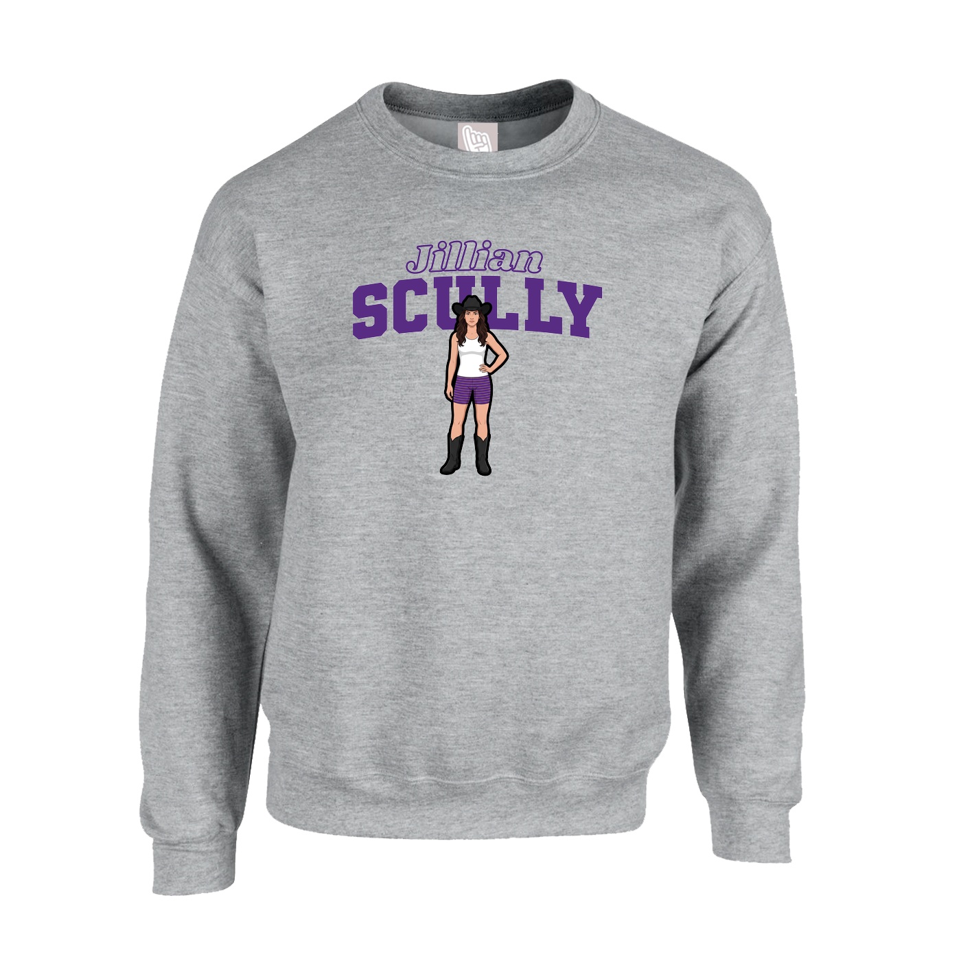 Fleece Crew — Name Arch in Grey