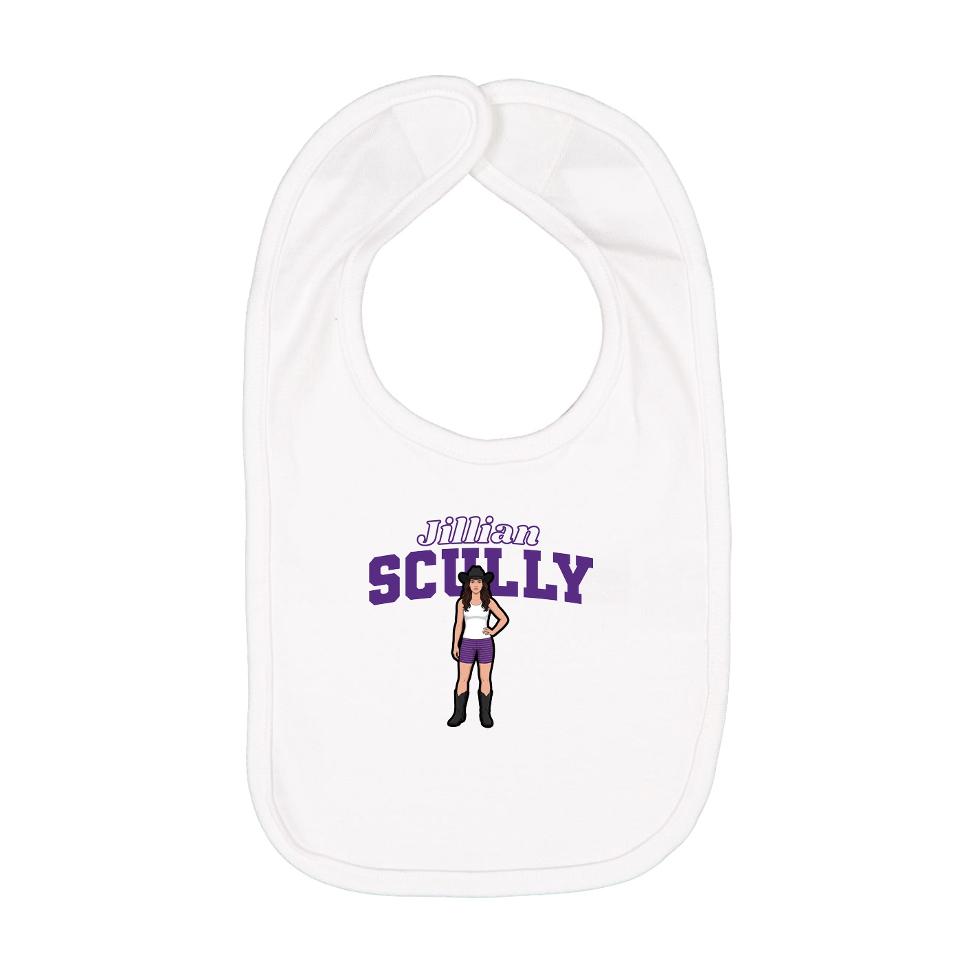 Infant Bib — Name Arch in White