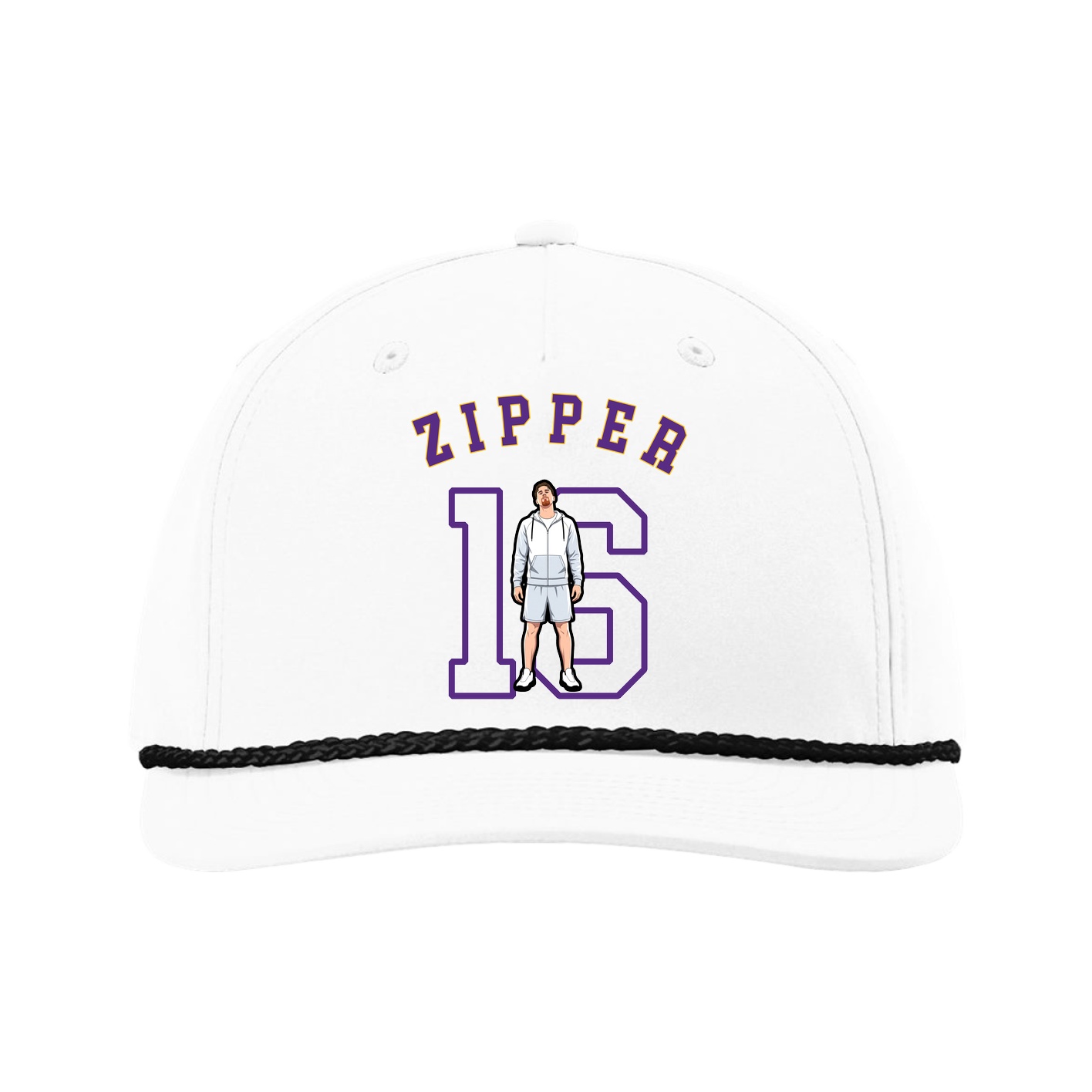 Five-Panel Classic Rope Cap — Shirsey Arch in White