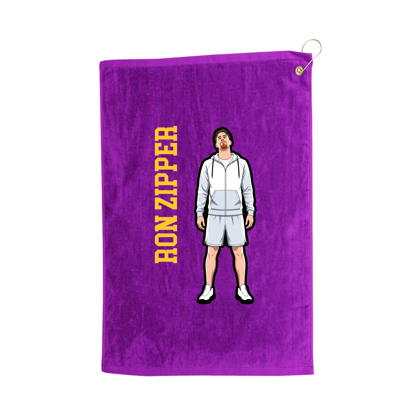 Golf Towel — Name Vertical in Purple