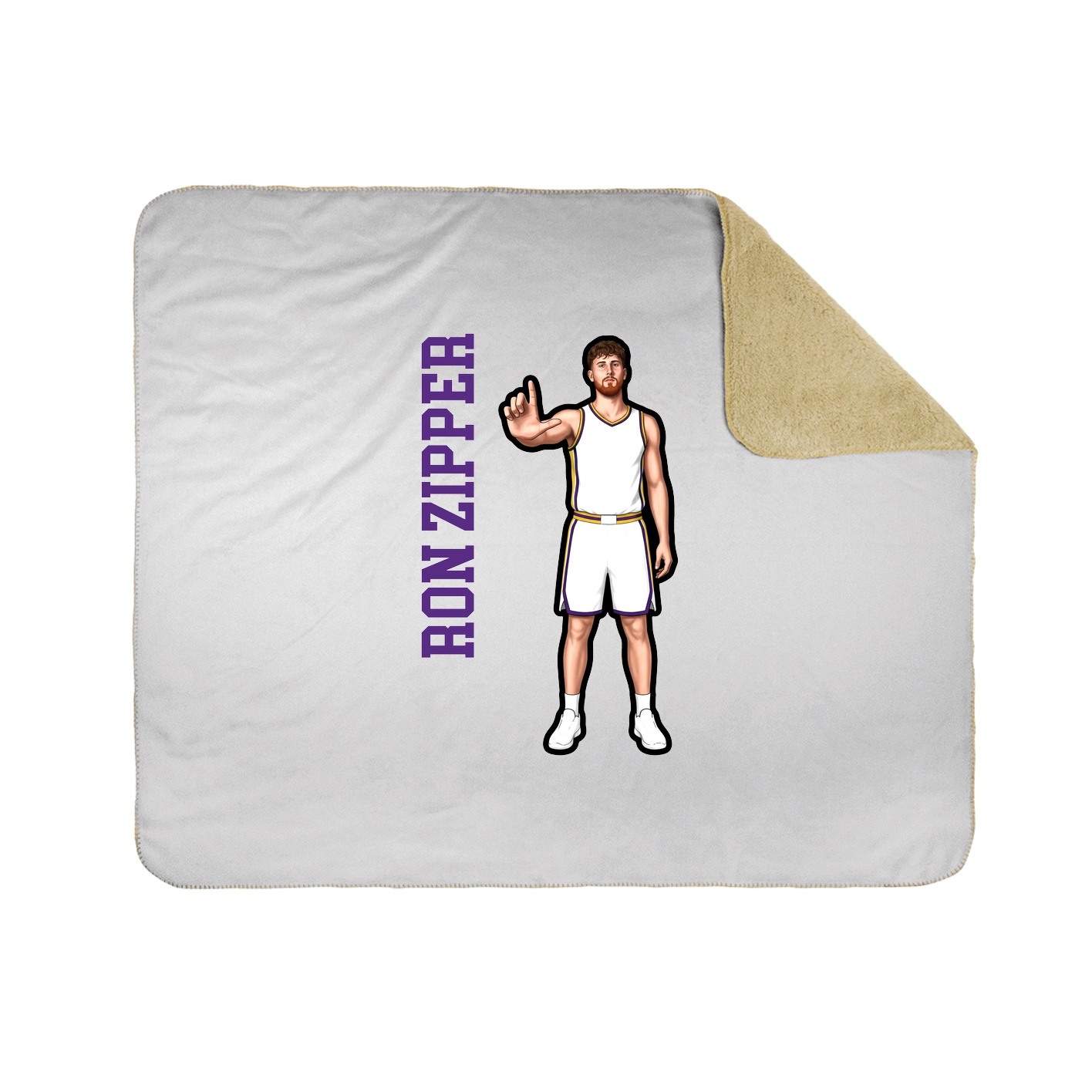 Throw Blanket — Name Vertical in White