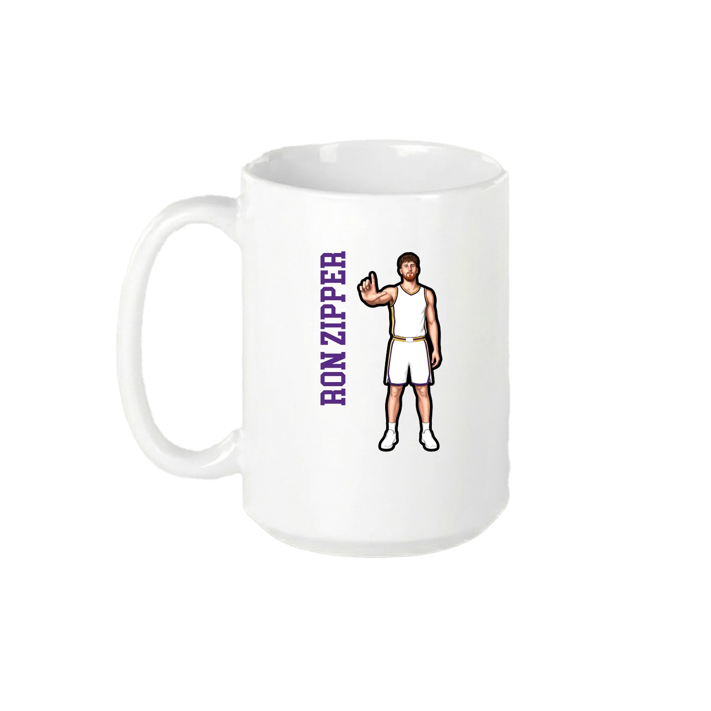 15oz Coffee Mug — Name Vertical in White