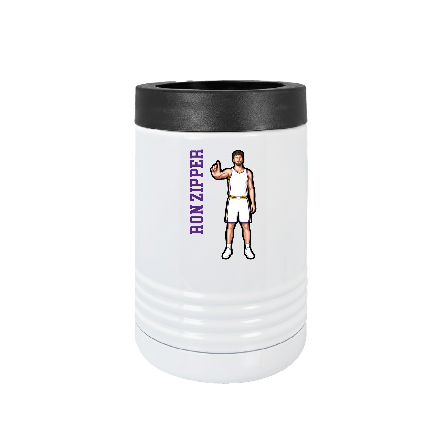 Beverage Holder — Name Vertical in White