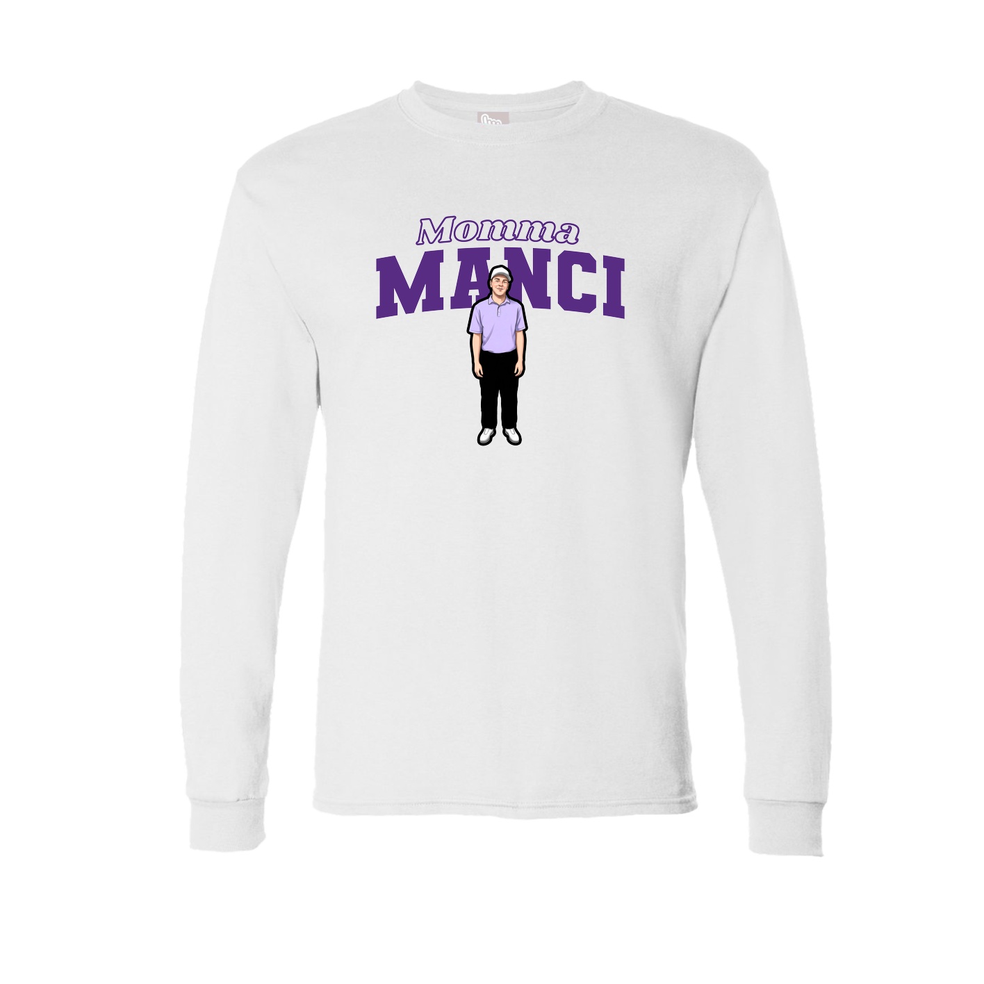 Long Sleeve Tee — Mothers Day Block in White