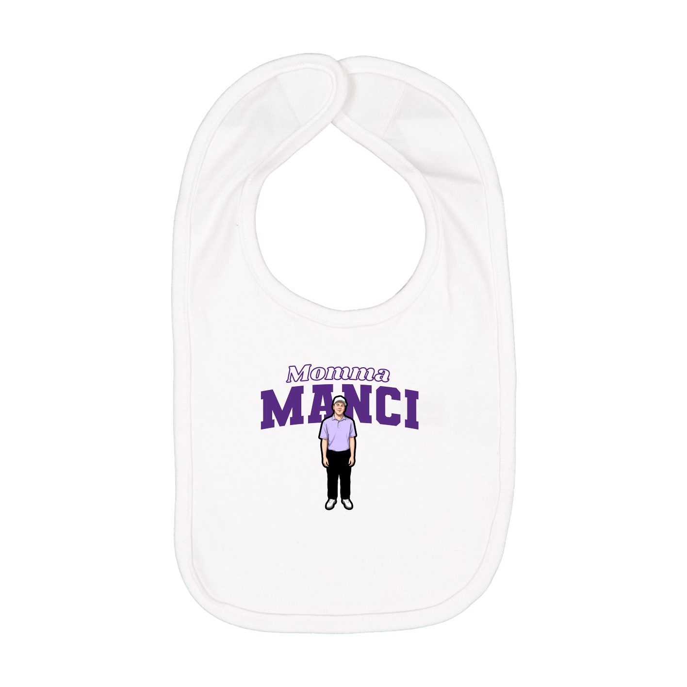 Infant Bib — Mothers Day Block in White