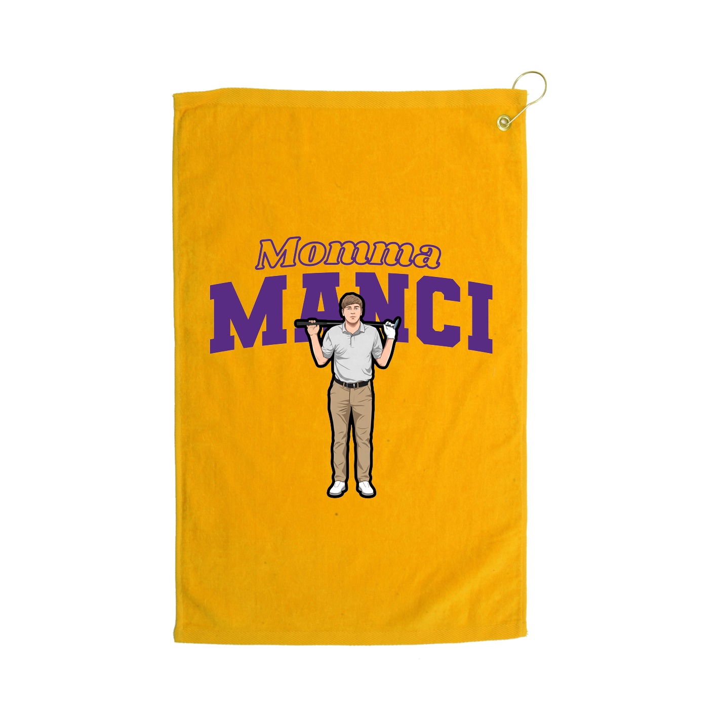 Golf Towel — Mothers Day Block in Gold