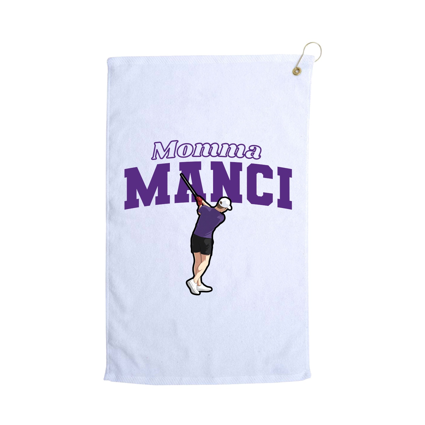 Golf Towel — Mothers Day Block in White