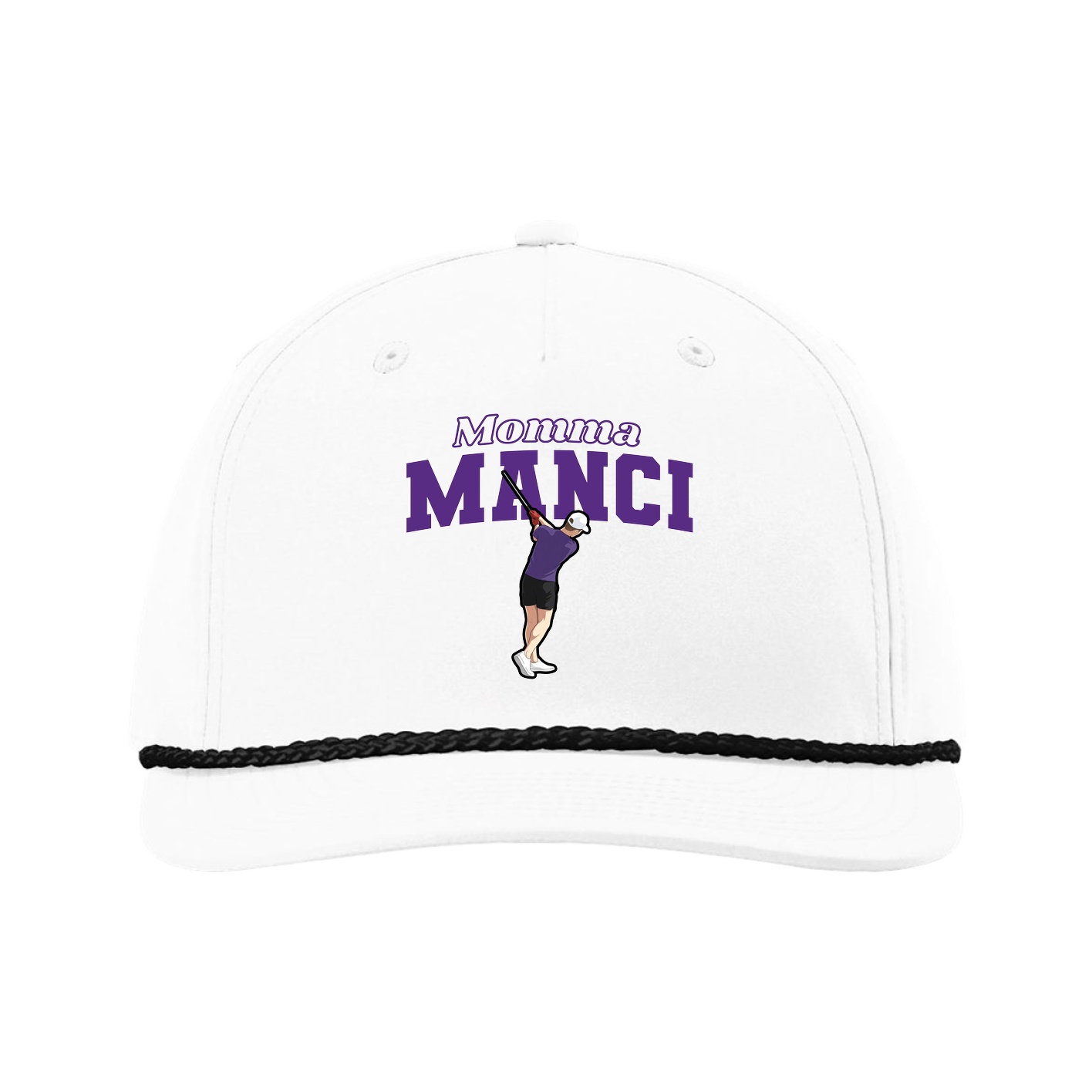 Five-Panel Classic Rope Cap — Mothers Day Block in White