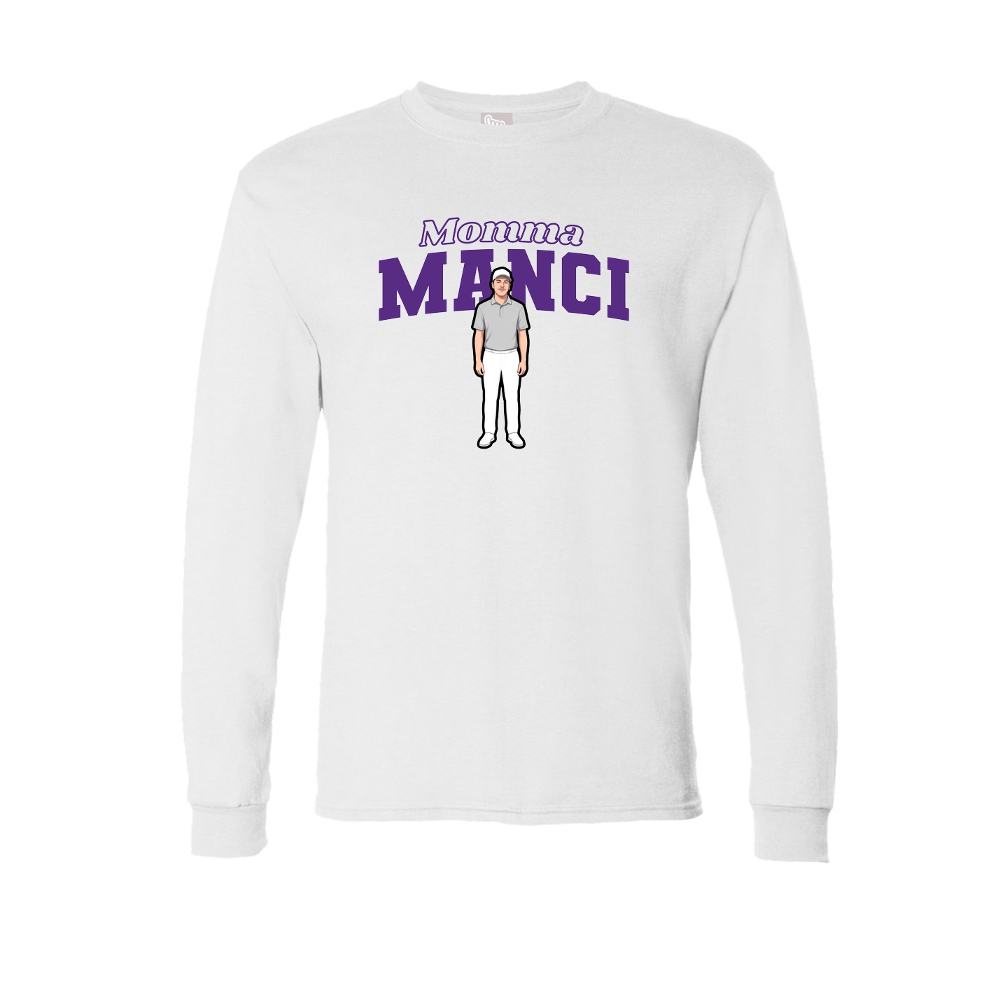 Long Sleeve Tee — Mothers Day Block in White