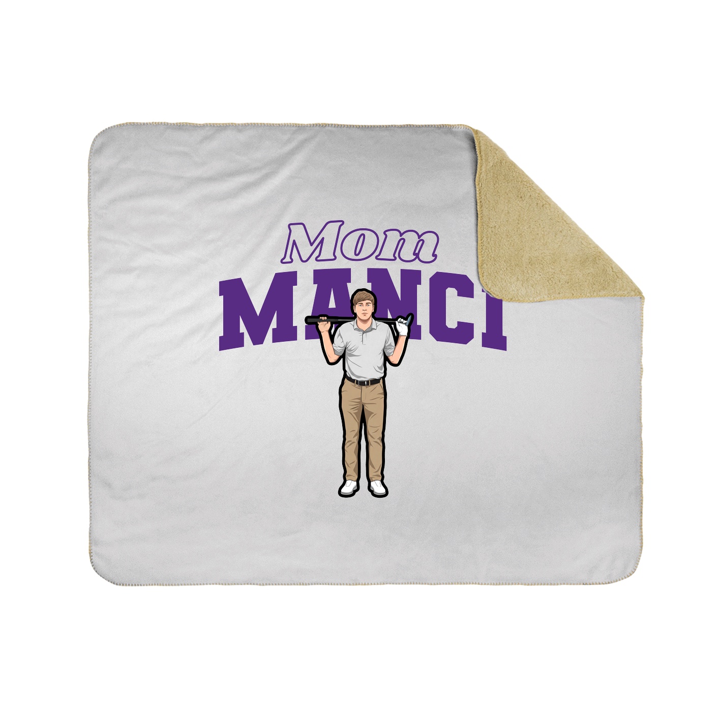 Throw Blanket — Mothers Day Block in White