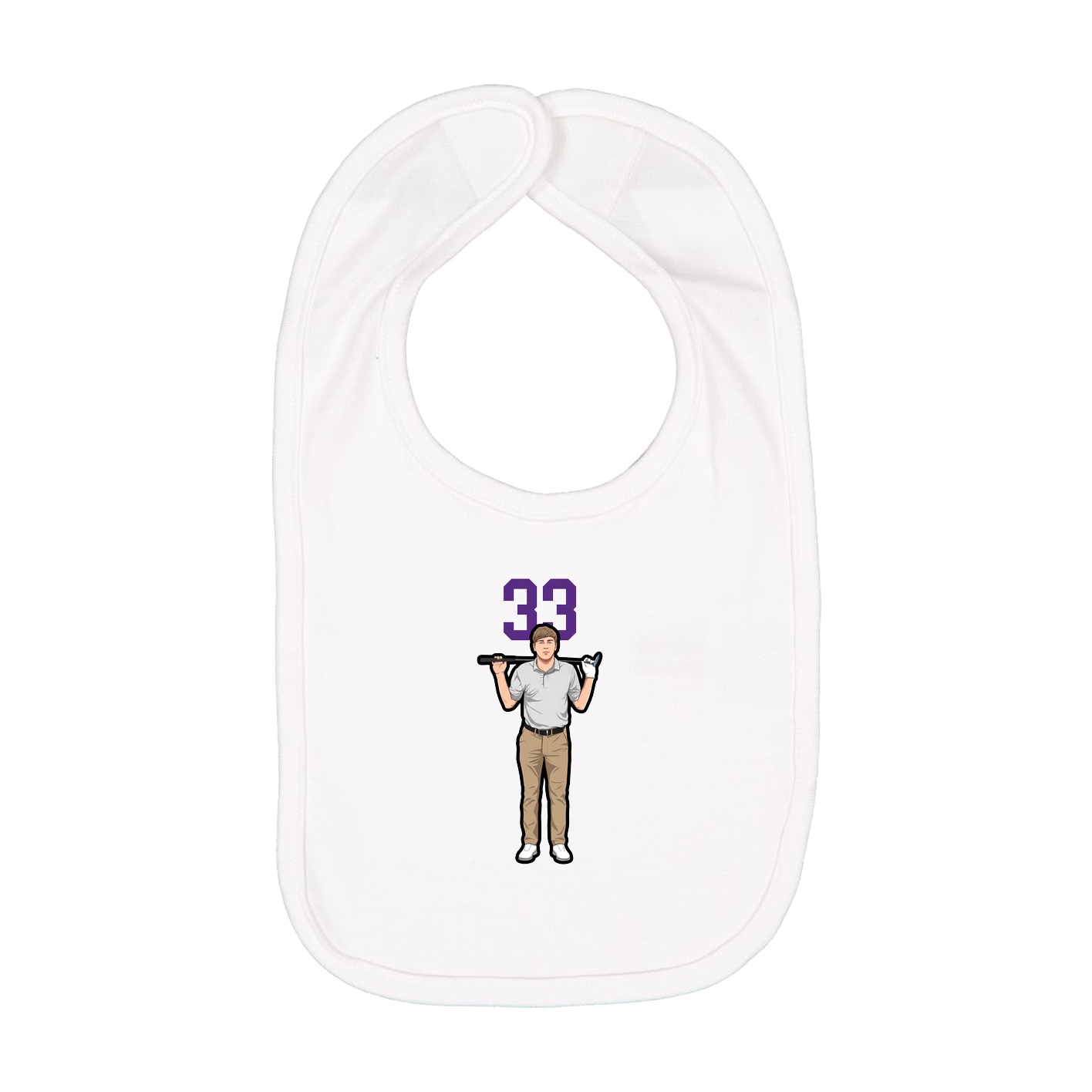 Infant Bib — Number Top in White