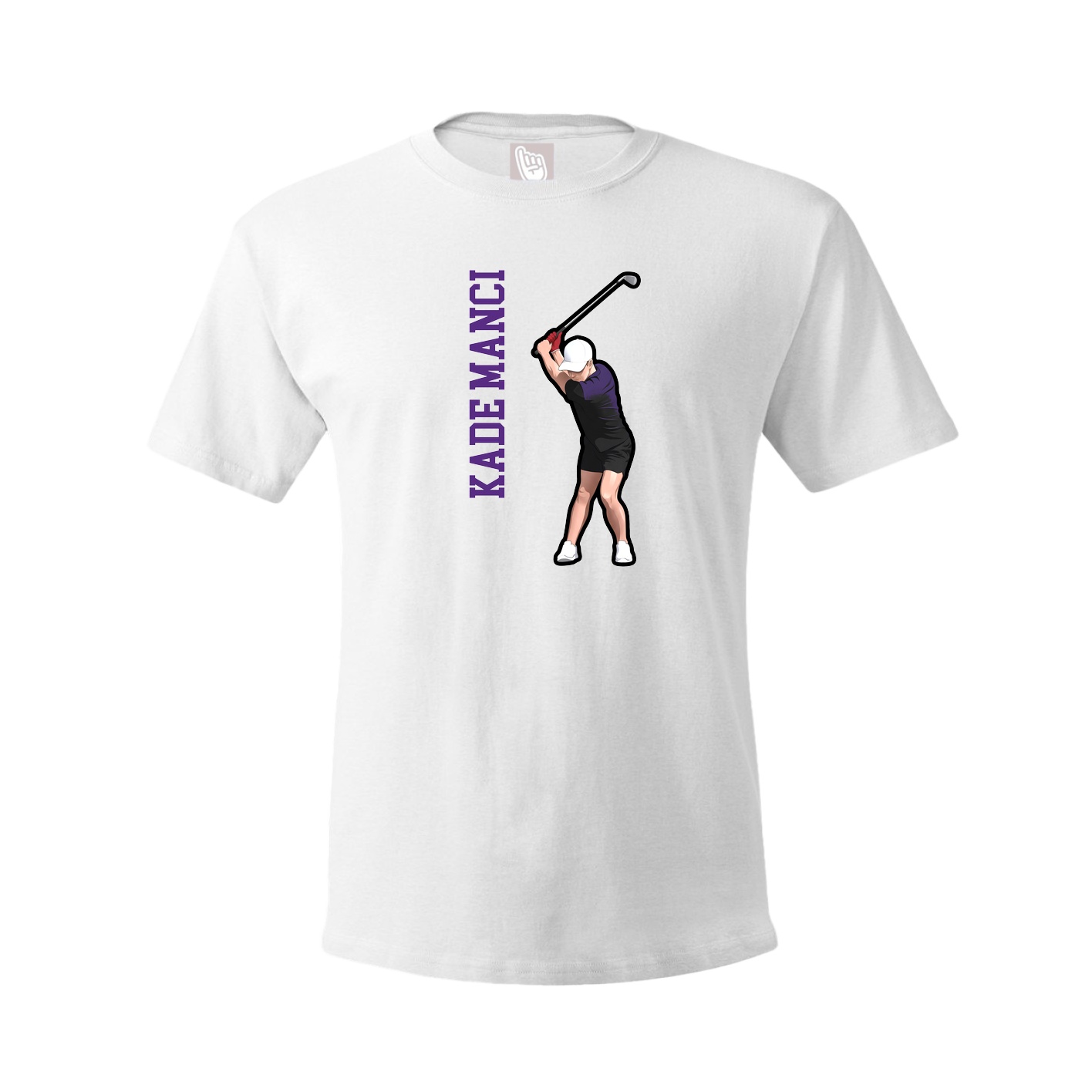 Tee — Name Vertical in White