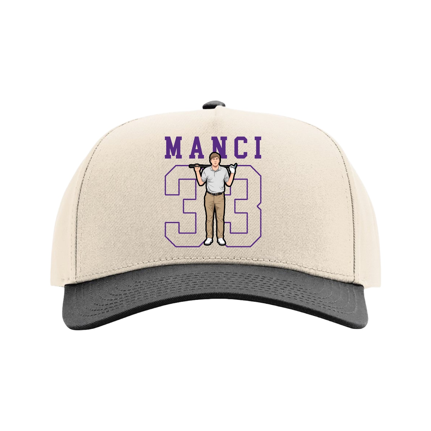 Full Fabric Five-Panel Champ Cap — Shirsey in Cream/Black
