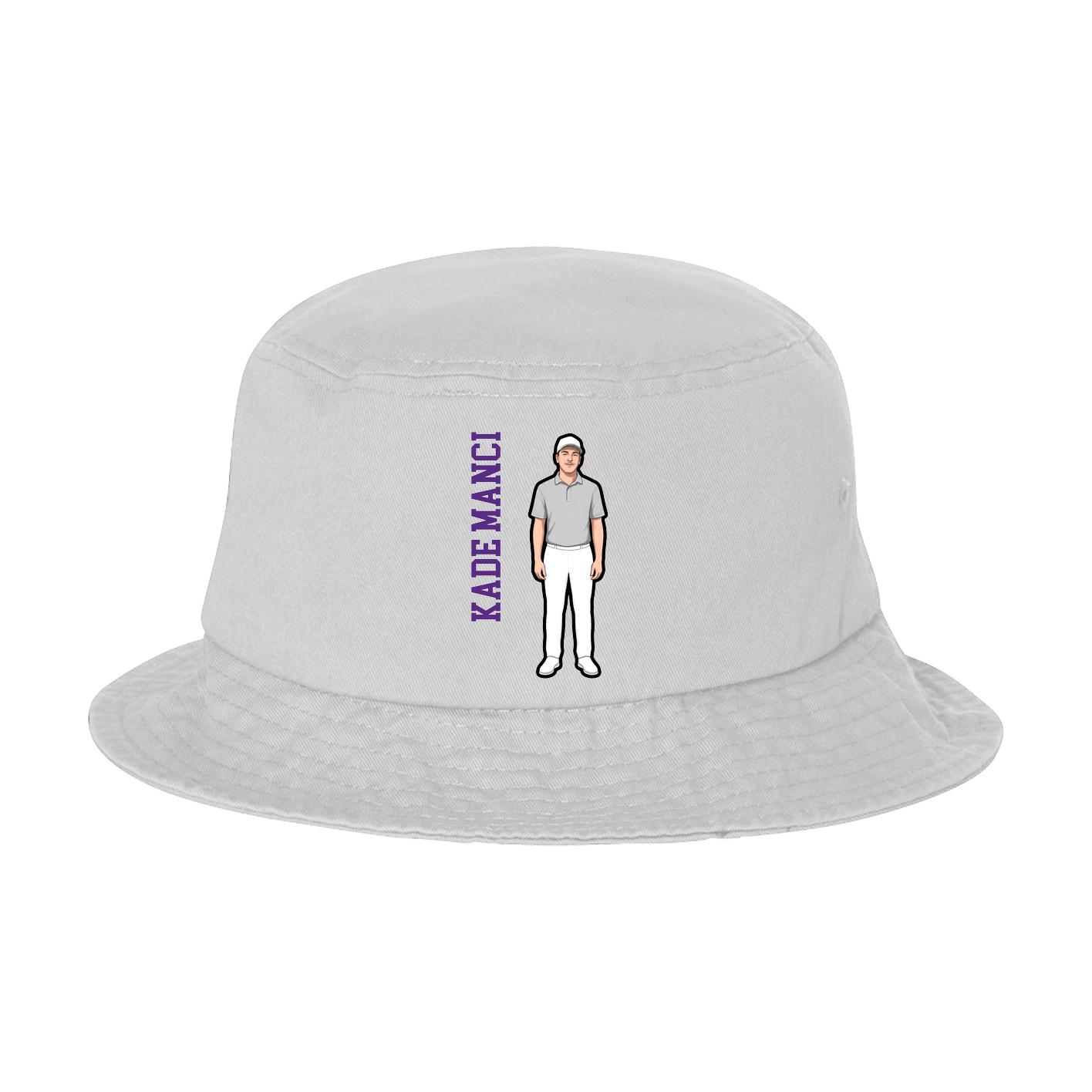 Bucket Cap — Name Vertical in White