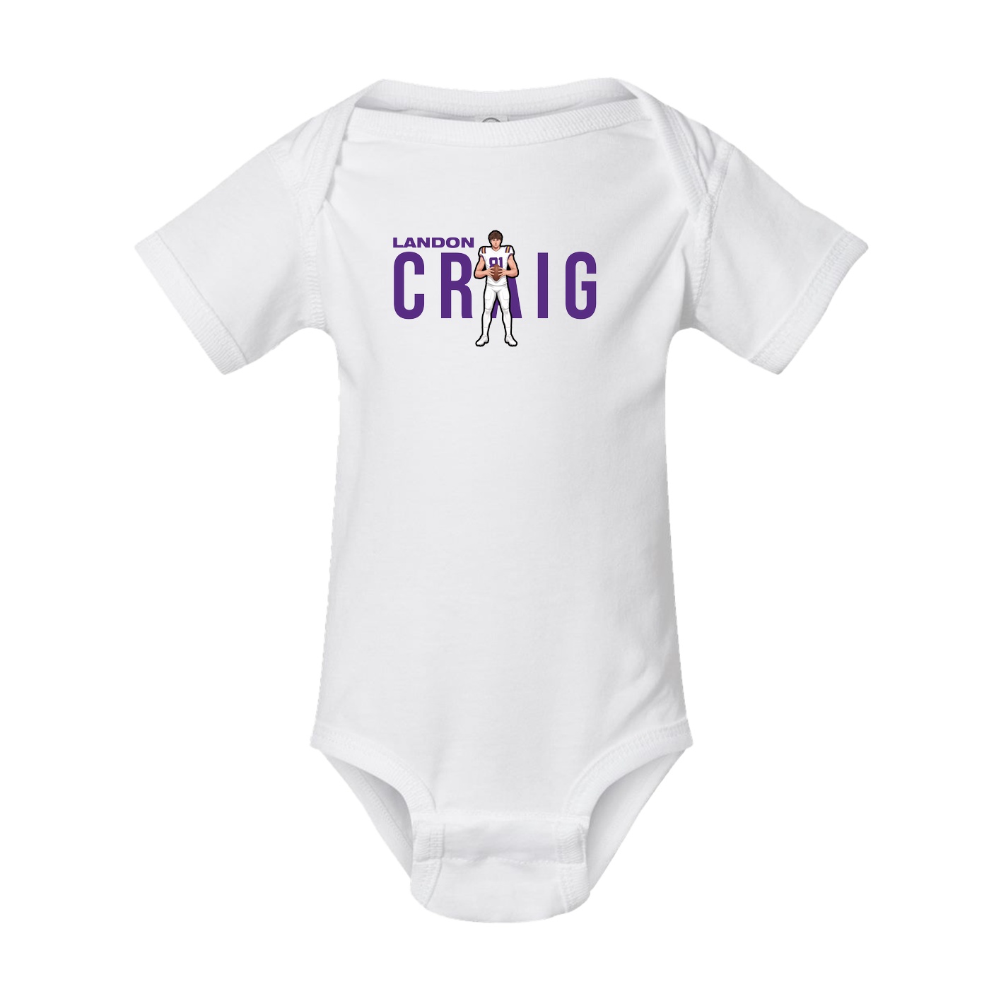 Baby Onesie — Player Name in White