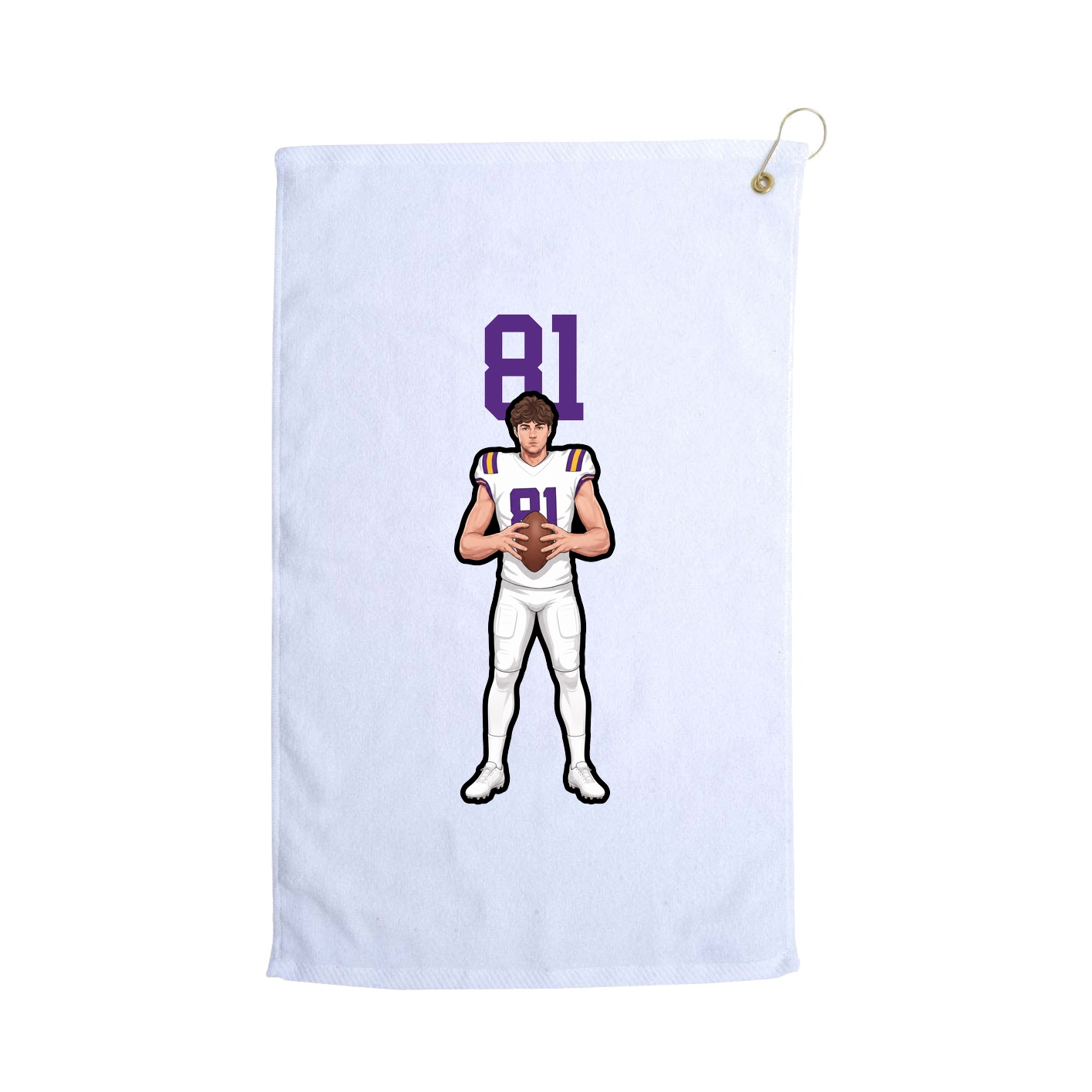 Golf Towel — Number Top in White