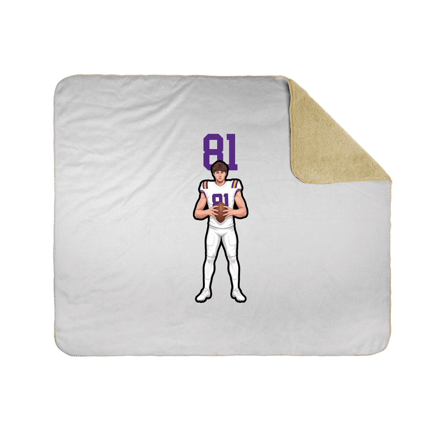 Throw Blanket — Number Top in White