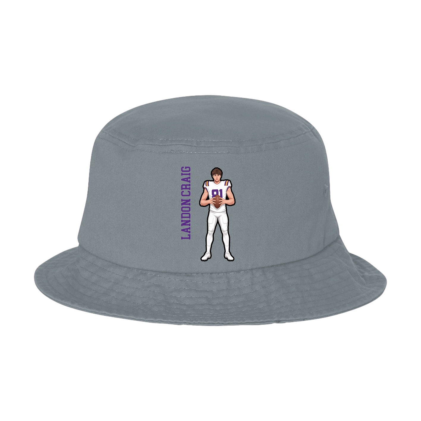 Bucket Cap — Name Vertical in Grey