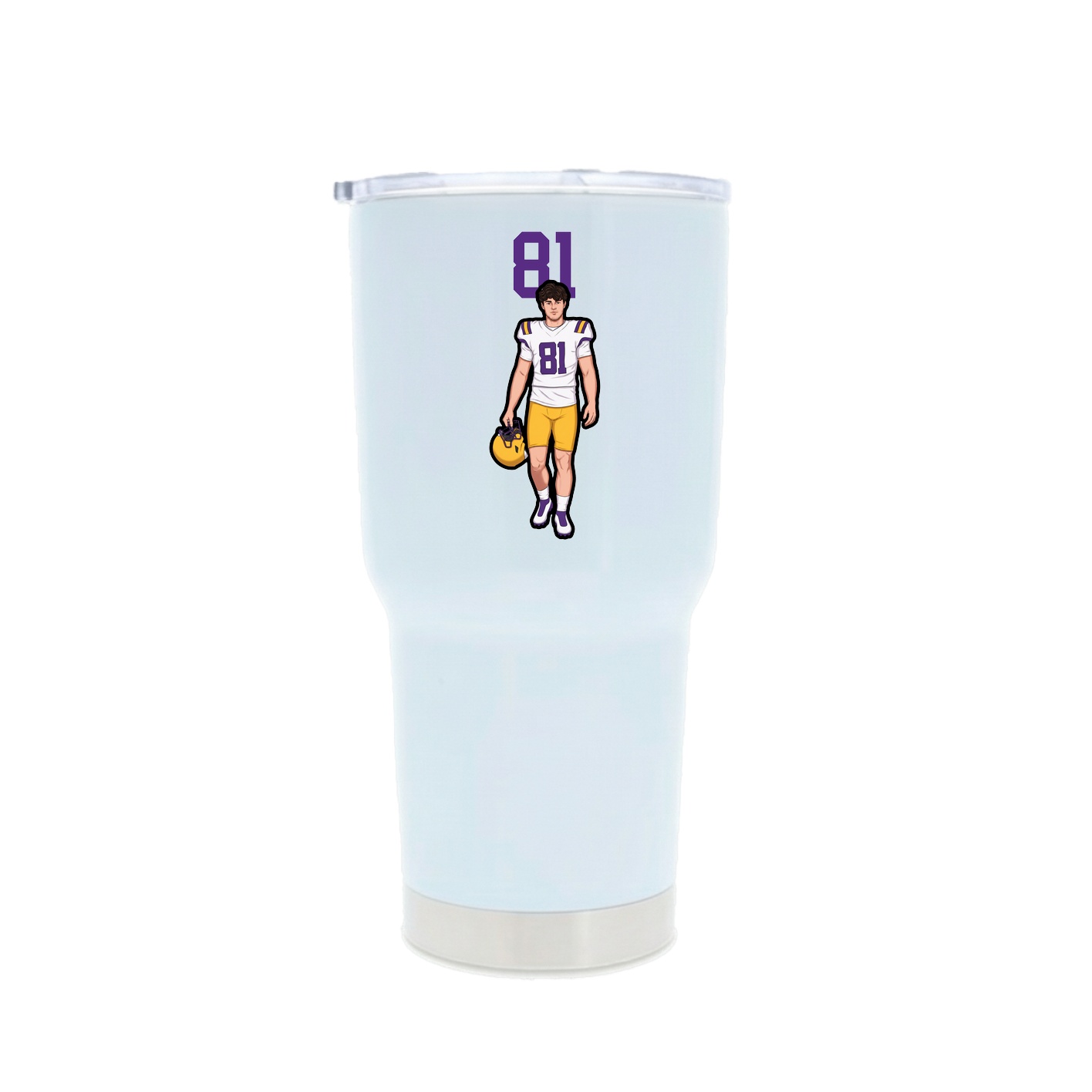 30oz Stainless Steel Tumbler — Number Top in White