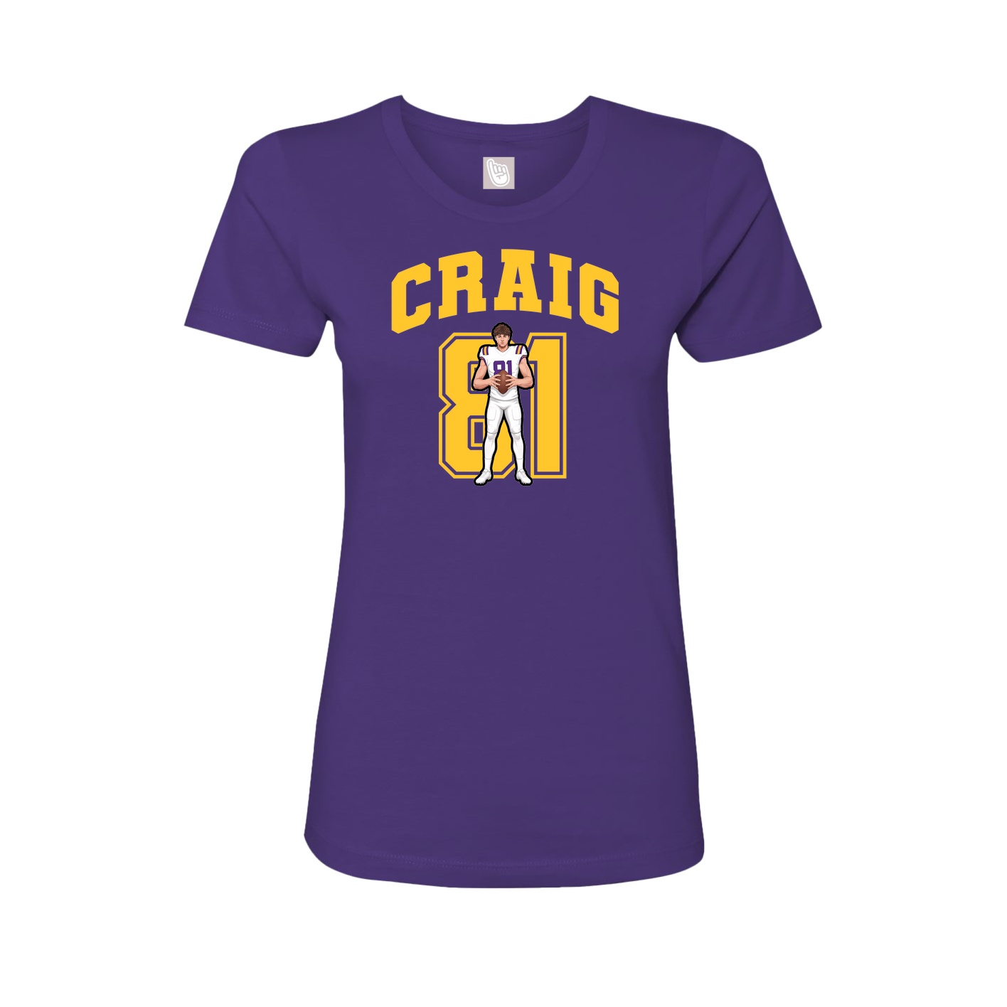Fitted Women's Tee — Number in Purple