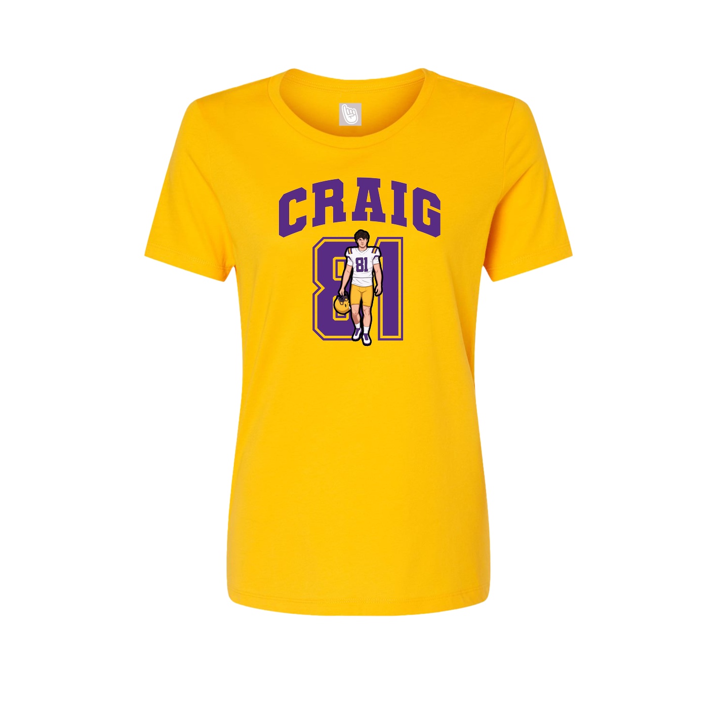 Fitted Women's Tee — Number in Gold
