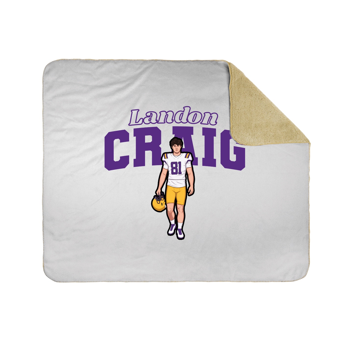 Throw Blanket — Name Arch in White