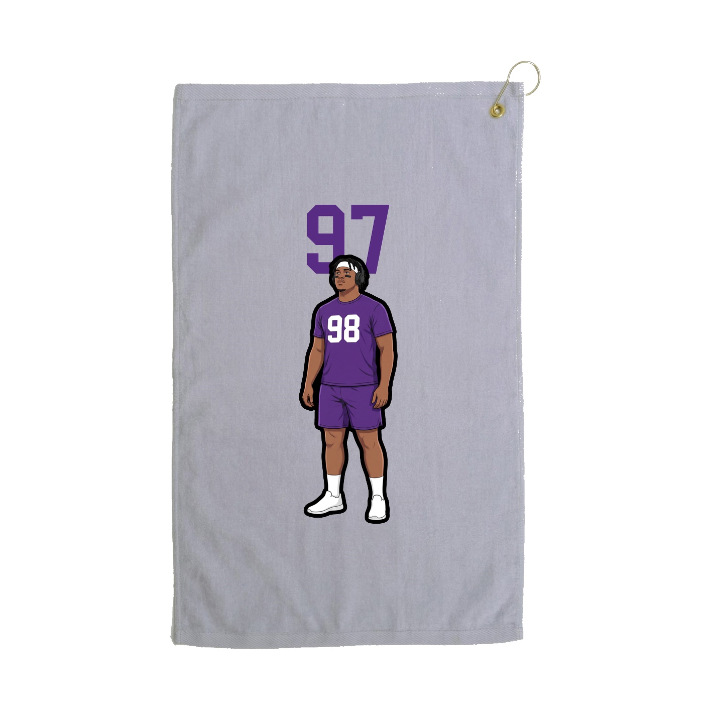 Golf Towel — Number Top in Grey