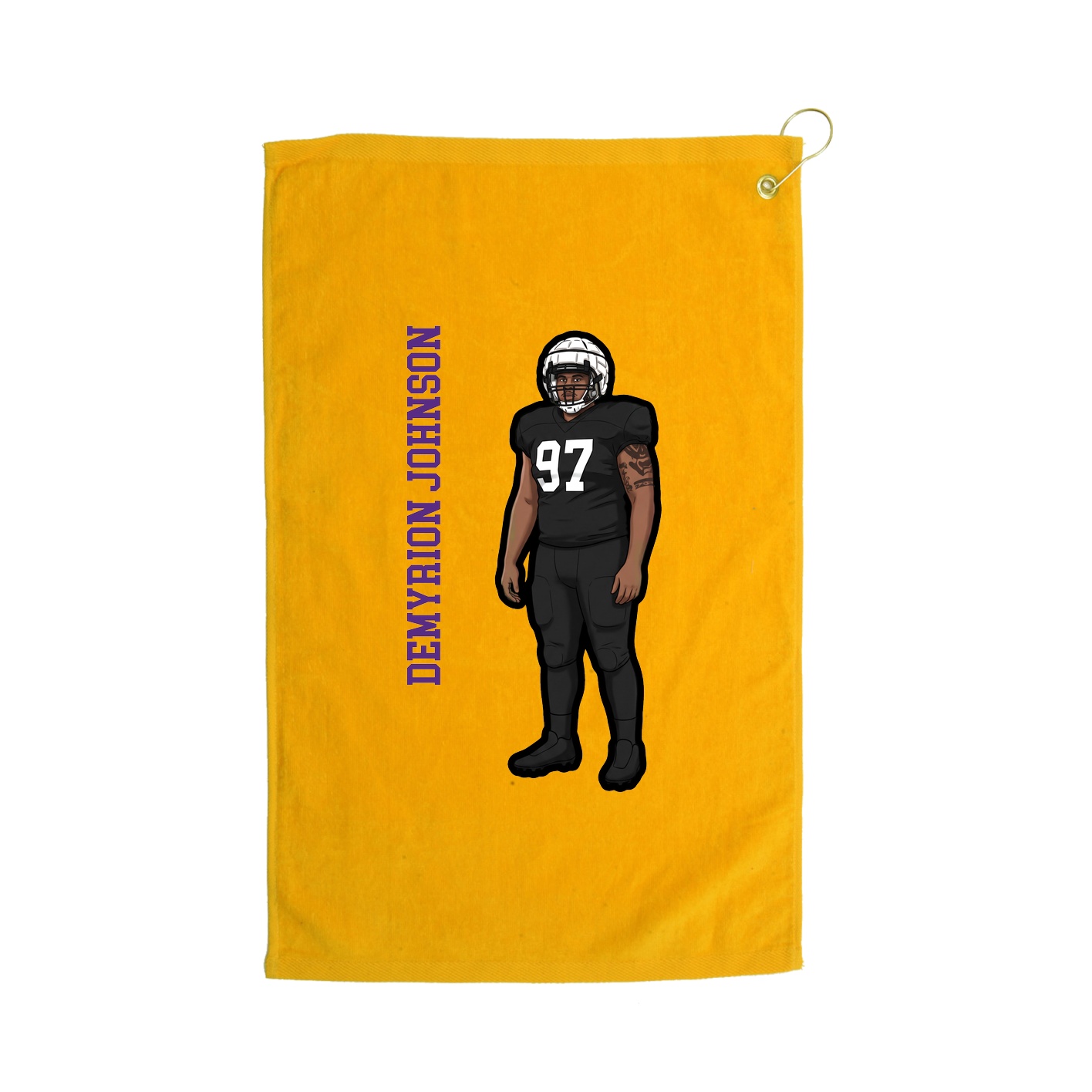 Golf Towel — Name Vertical in Gold