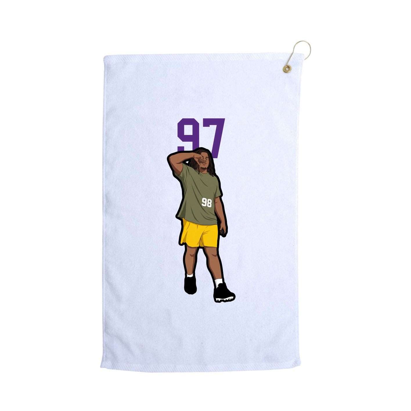 Golf Towel — Number Top in White