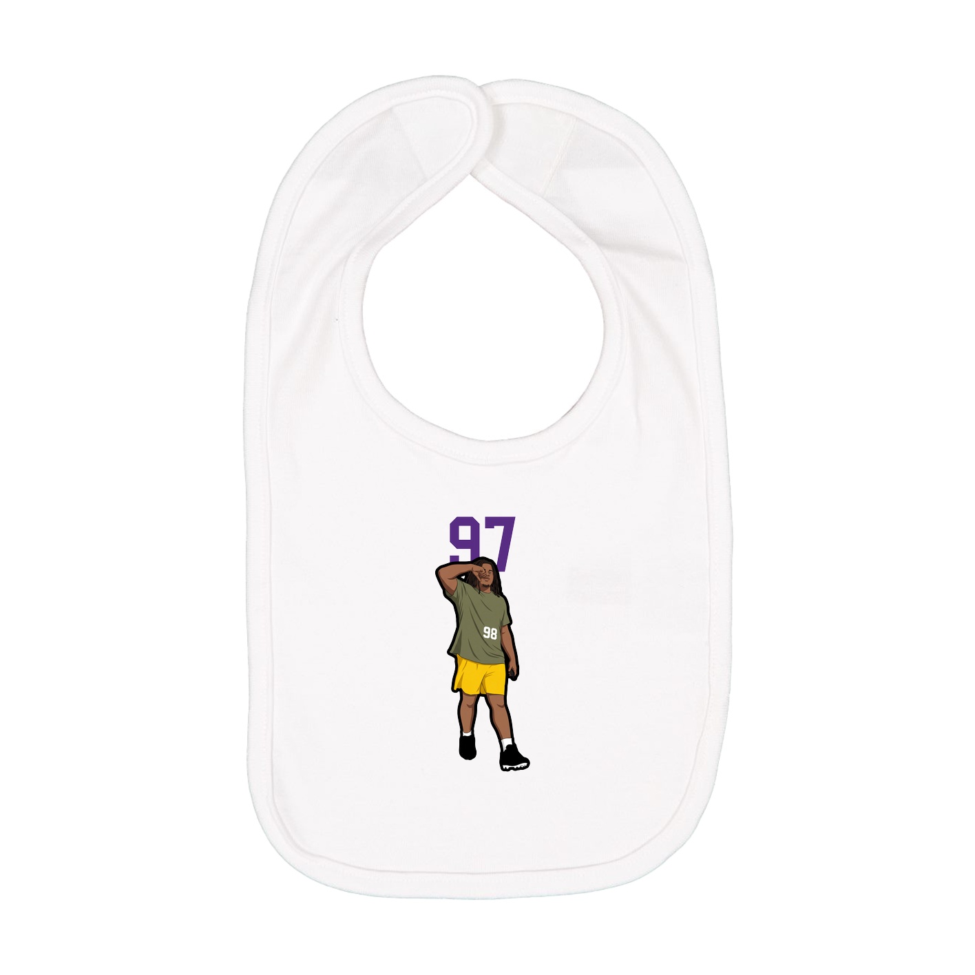Infant Bib — Number Top in White