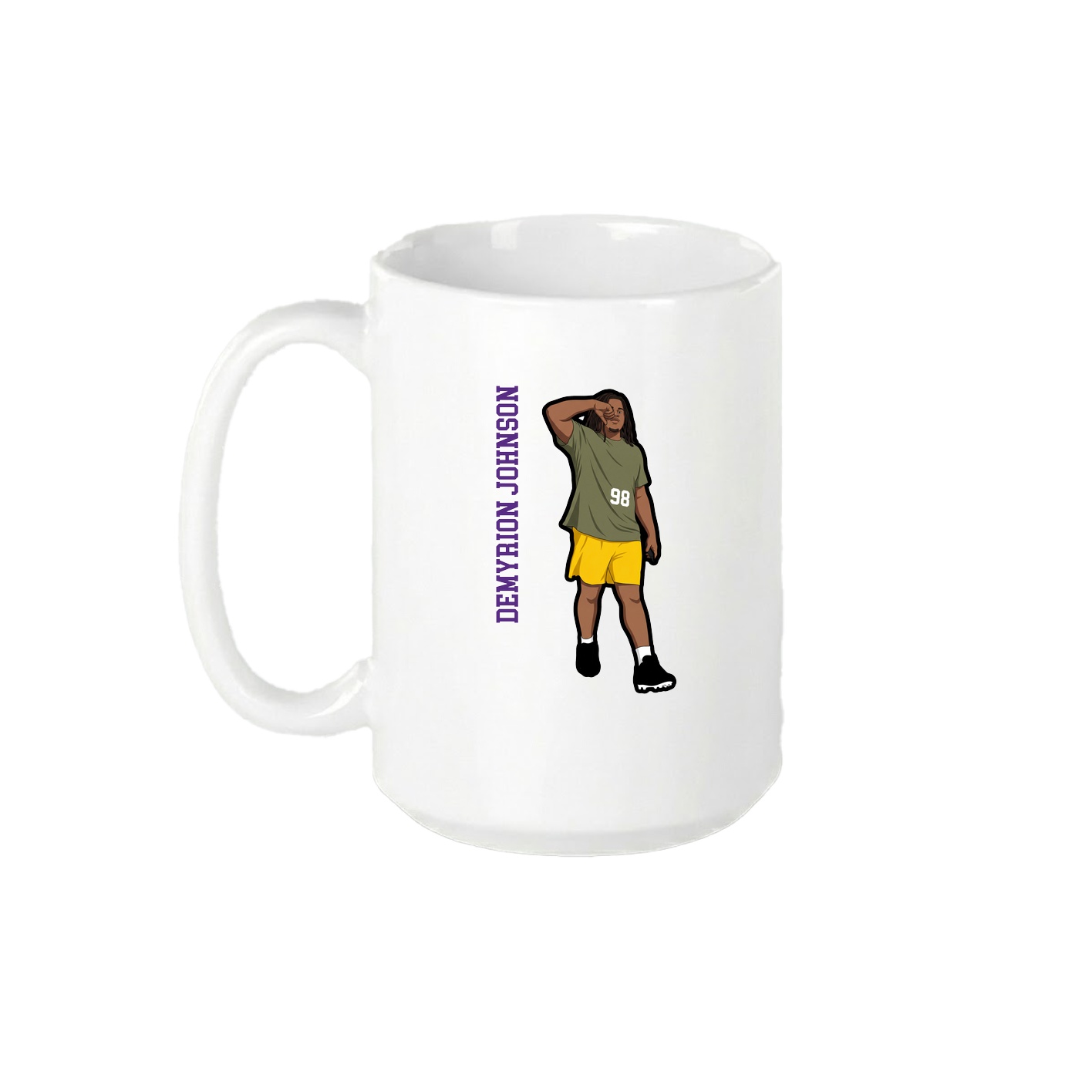 15oz Coffee Mug — Name Vertical in White