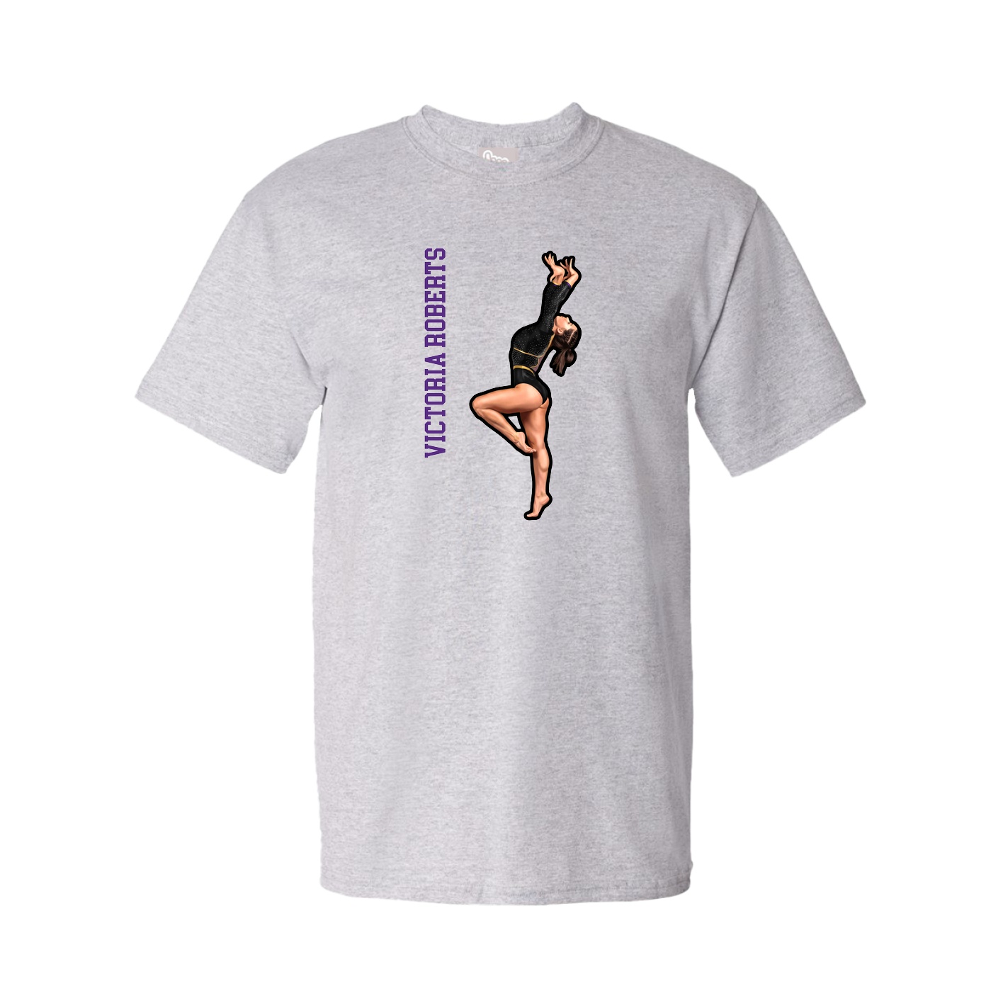 Tee — Name Vertical in Grey