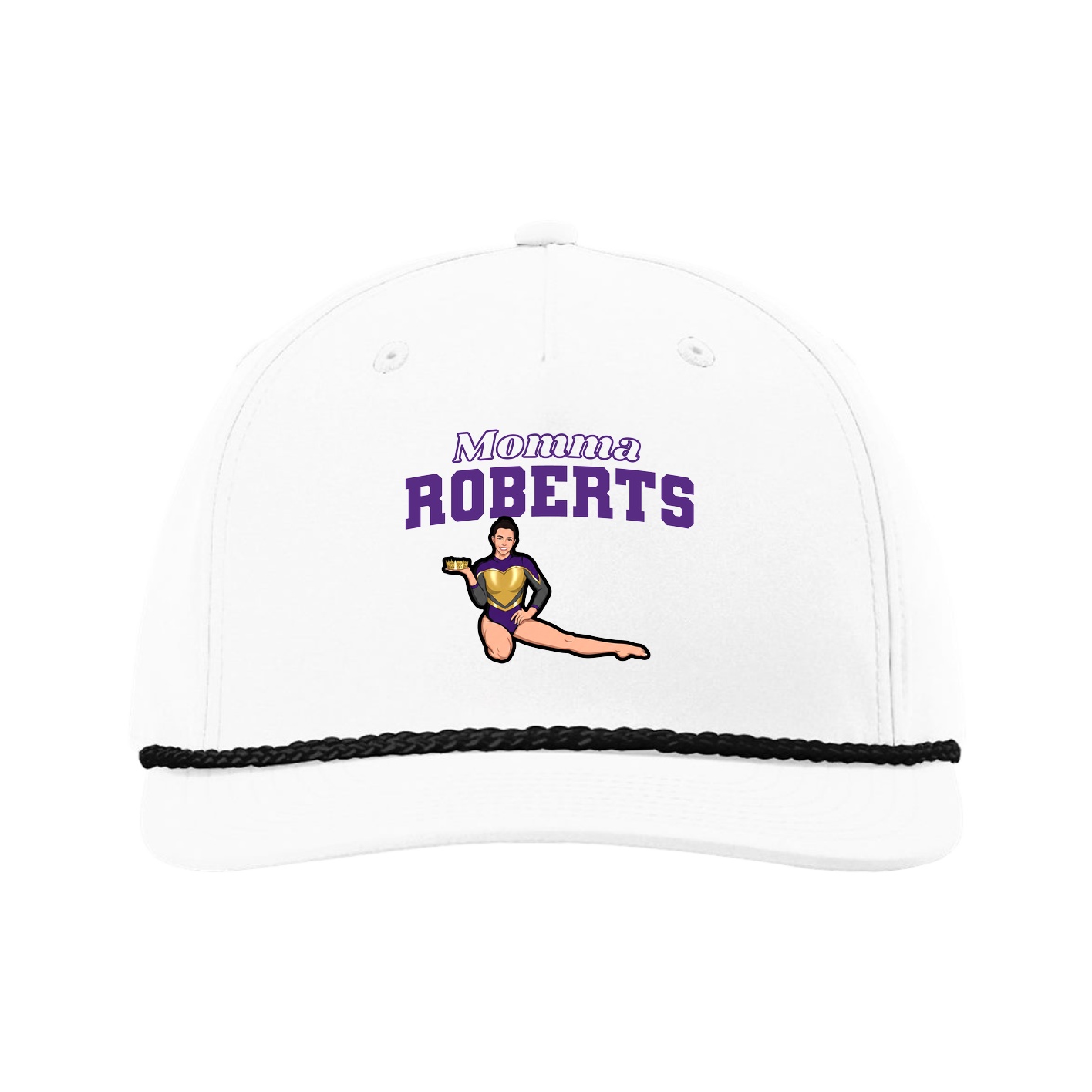 Five-Panel Classic Rope Cap — Mothers Day Block in White