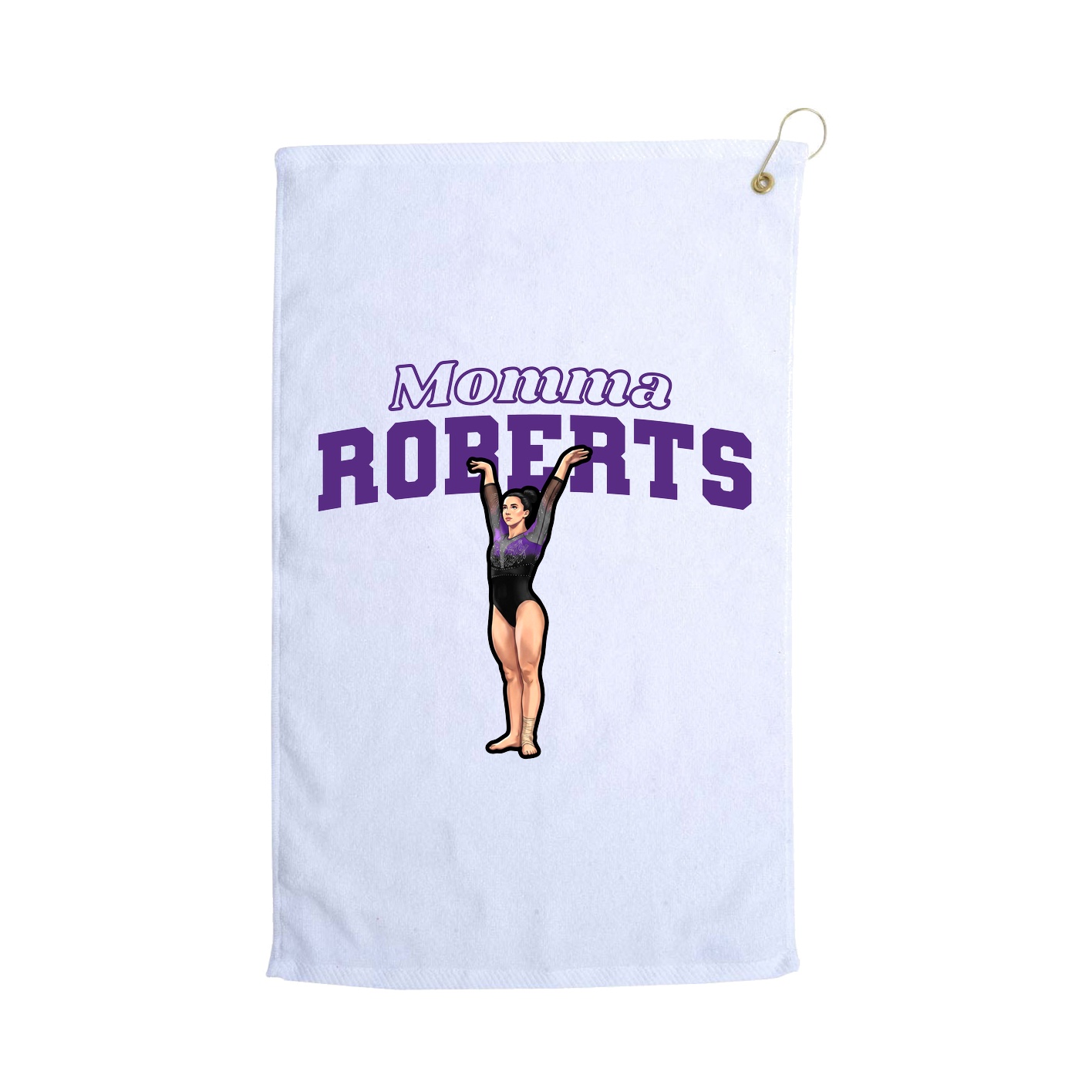 Golf Towel — Mothers Day Block in White