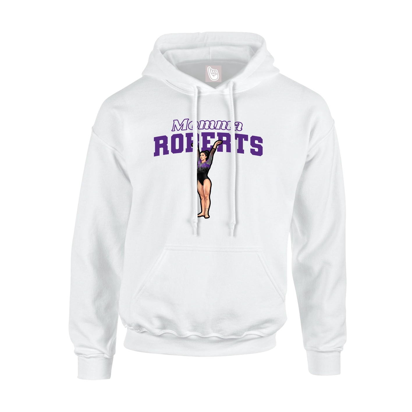 Youth Hoodie — Mothers Day Block in White