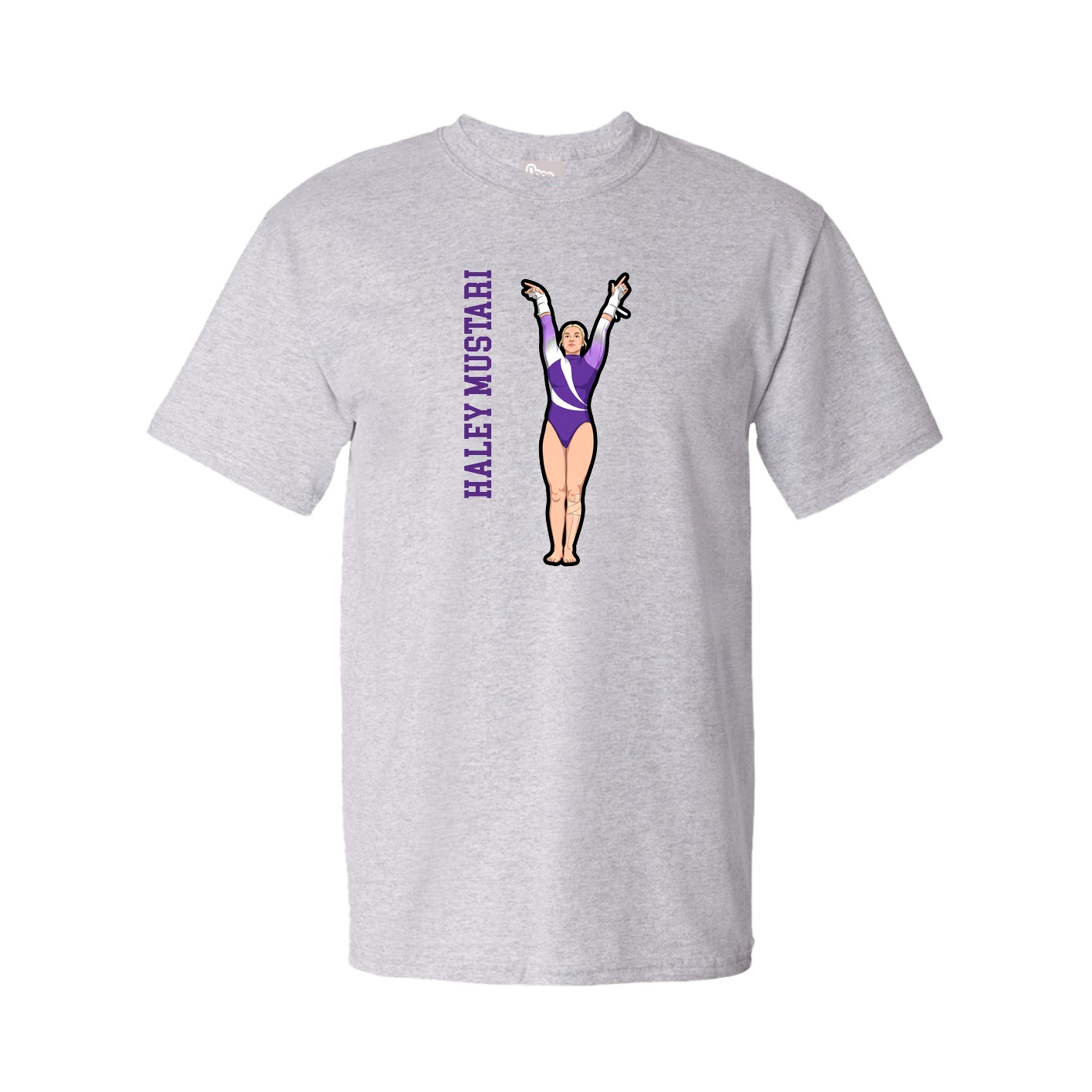 Tee — Name Vertical in Grey