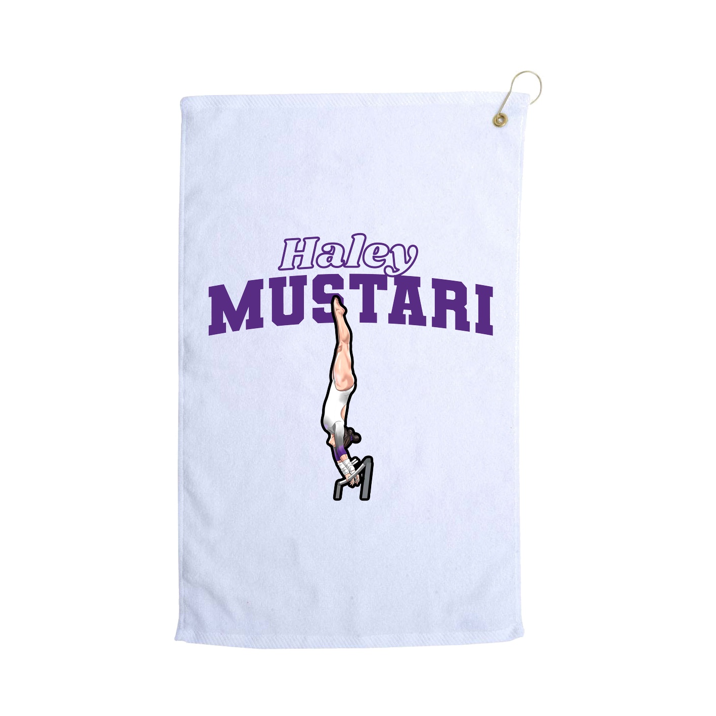 Golf Towel — Name Arch in White